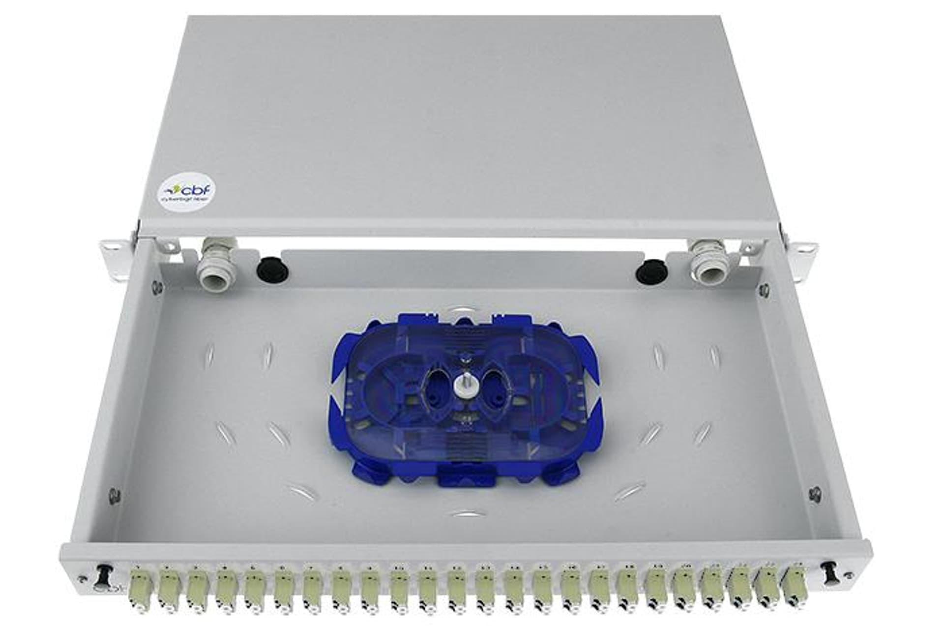 

Kompletna przełącznica CBF 24xLC MM duplex 1U 19'' wysuwalna