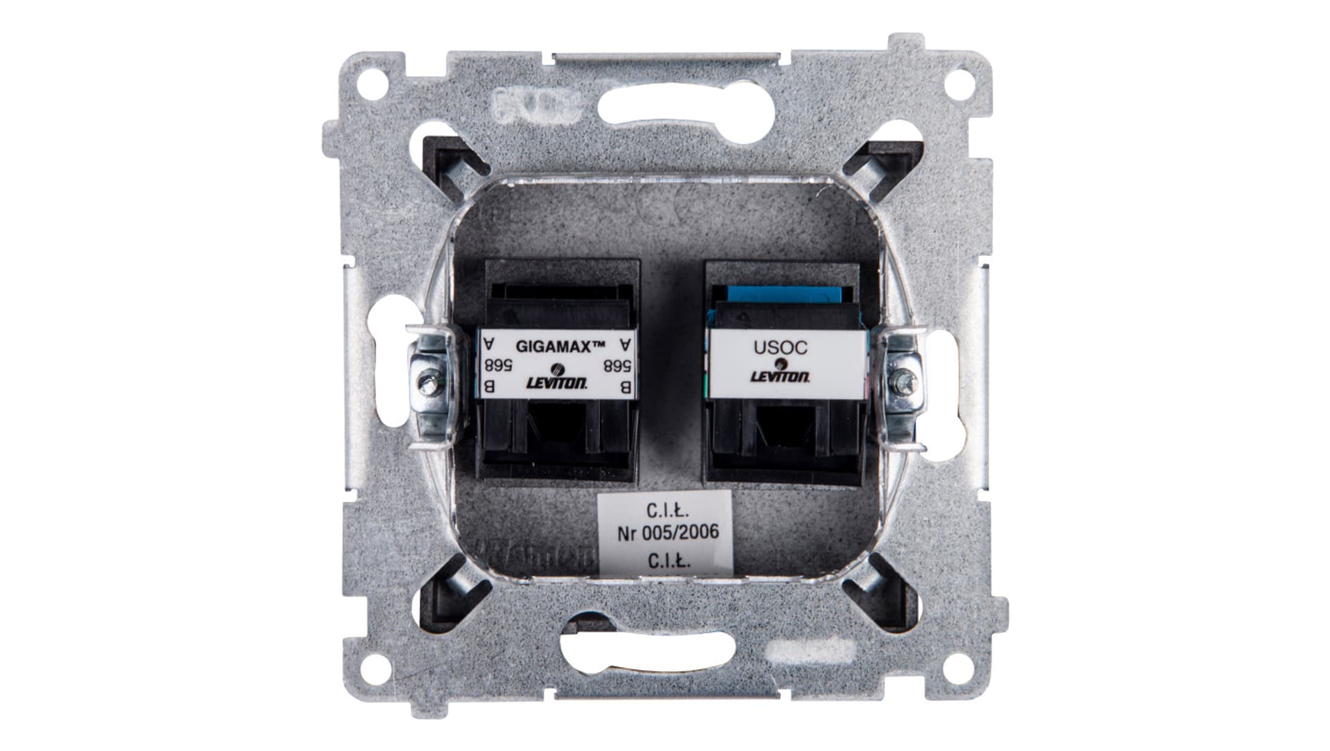 

Simon 54 Gniazdo teleinformatyczne RJ45 kat.5e + RJ12 antracyt D5T.01/48