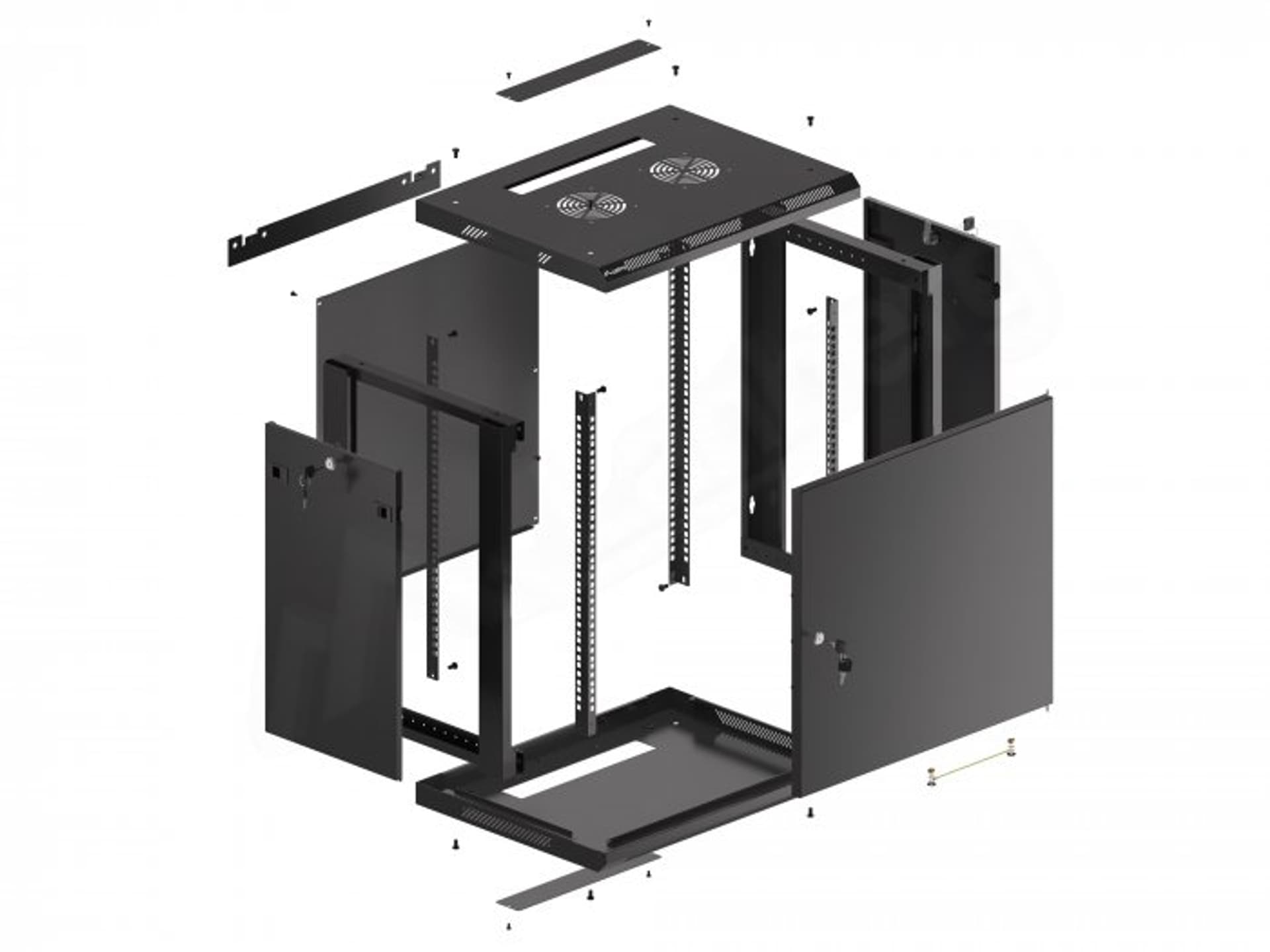 

SZAFA INSTALACYJNA RACK WISZĄCA 19" 12U 600X450 CZARNA DRZWI METALOWE LANBERG (FLAT PACK)