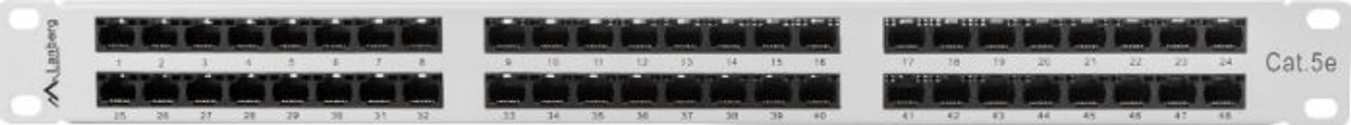 

PATCH PANEL 48 PORT 1U 19” KAT.5E SZARY LANBERG