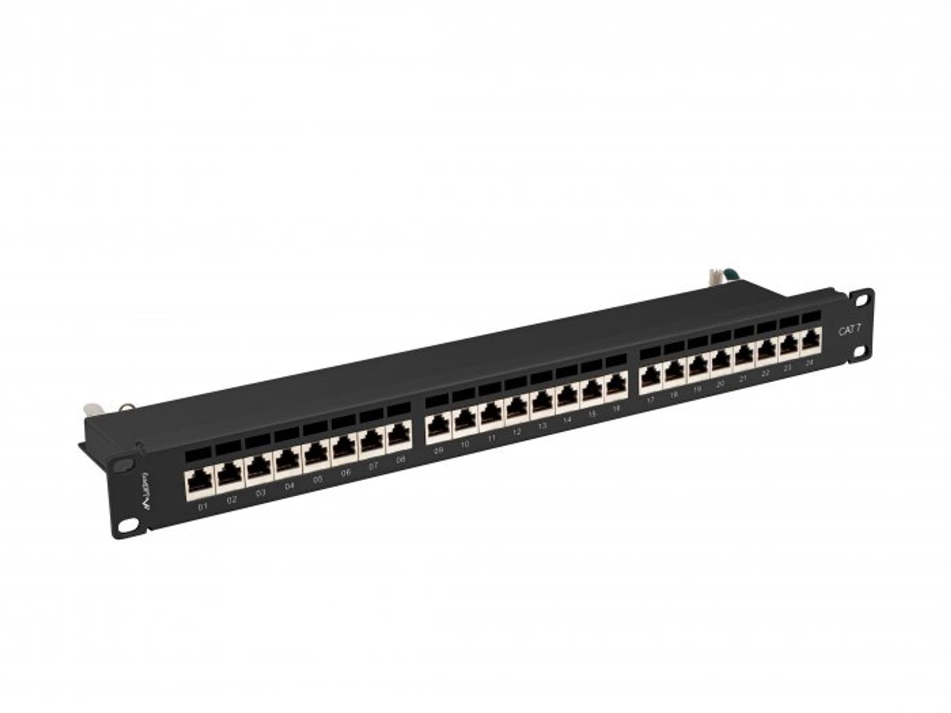 

PATCH PANEL 24 PORT 1U 19” KAT.7 EKRANOWANY CZARNY LANBERG