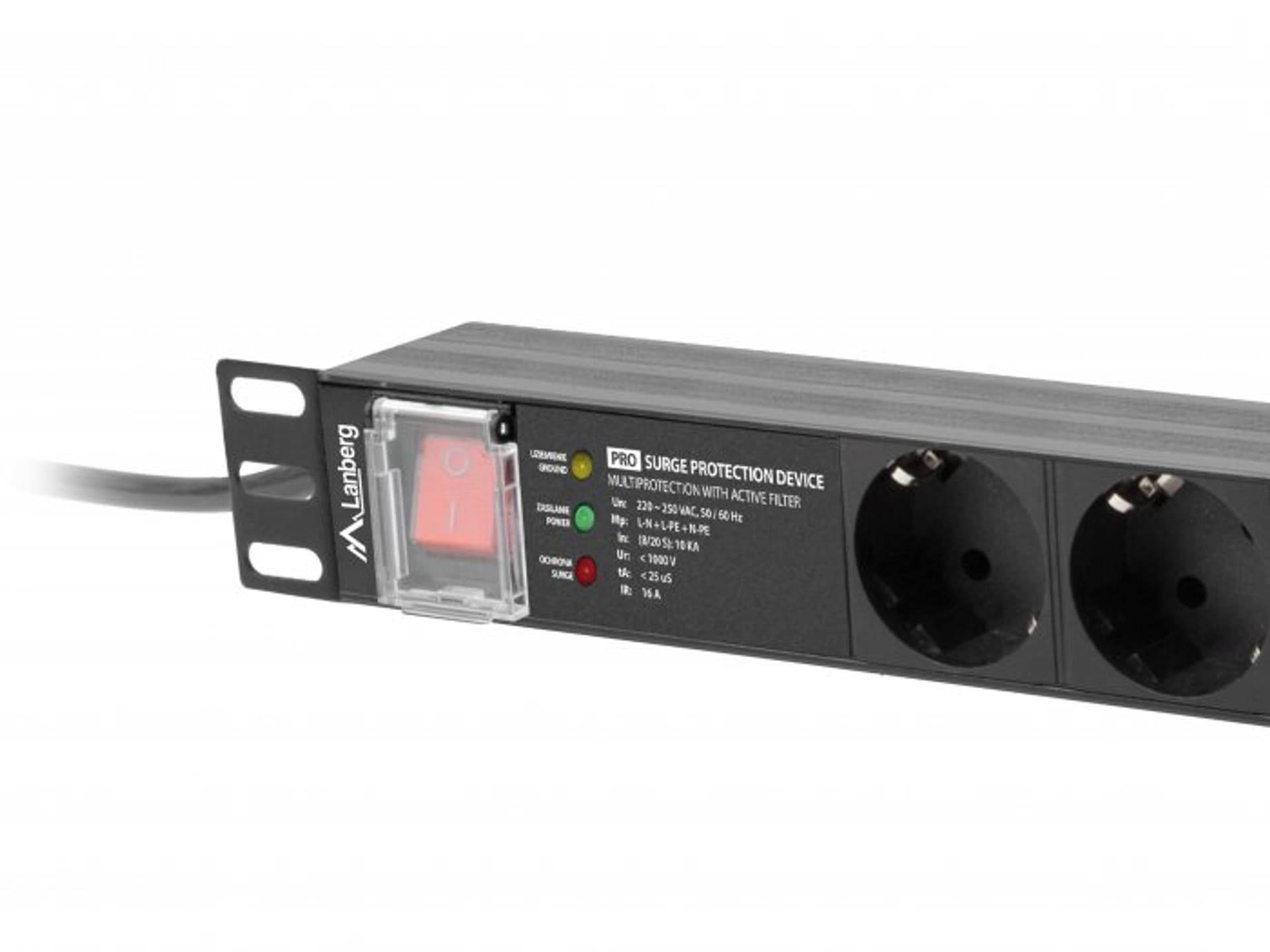 

LISTWA ZASILAJĄCA RACK PDU PRO 19 LANBERG 1U 16A 7X SCHUKO SPD-3MP 2M CZARNA