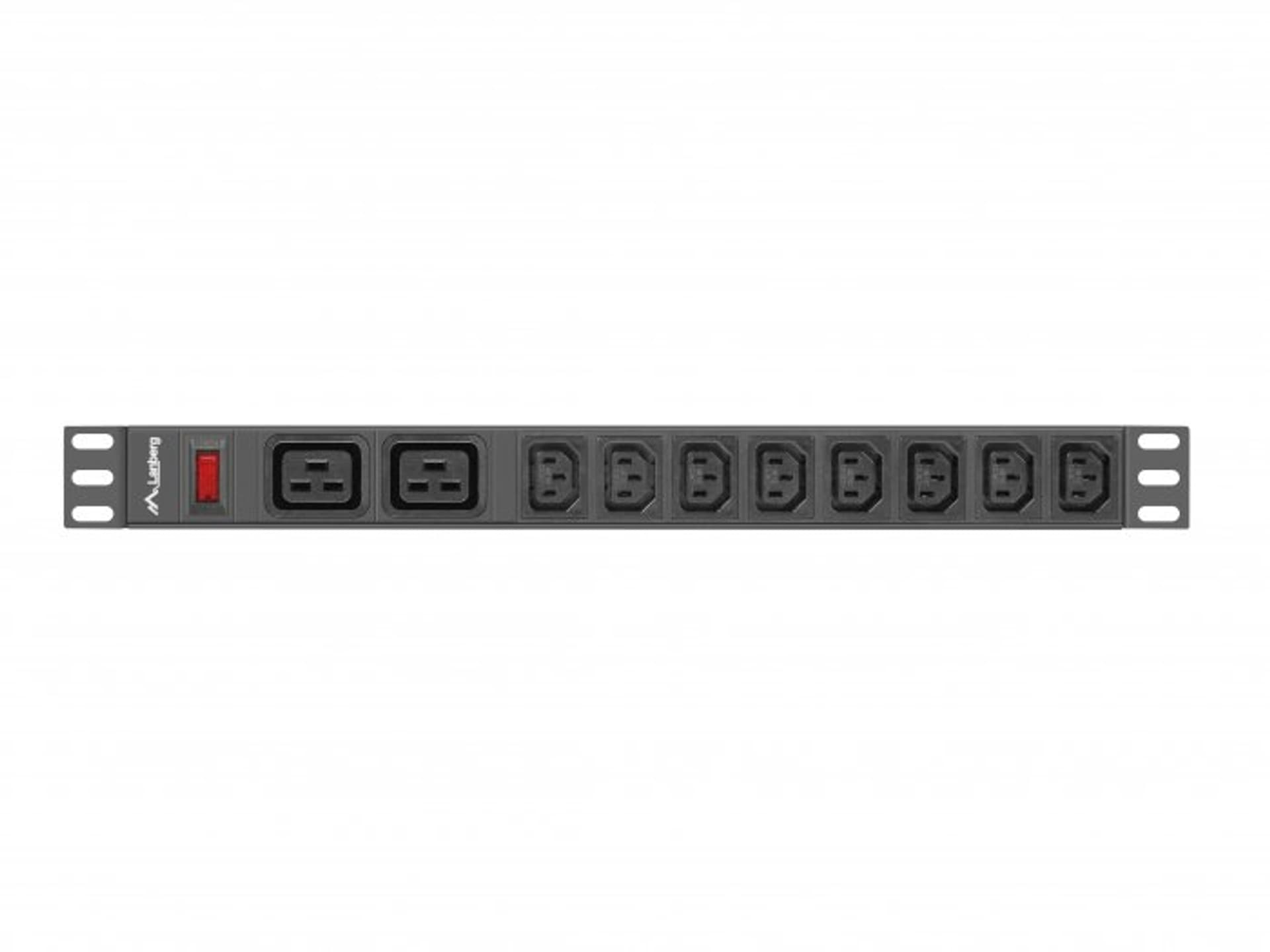 

LISTWA ZASILAJĄCA RACK PDU 19" LANBERG 1U 16A 2M 2X C19 8X IEC C13 CZARNA C20