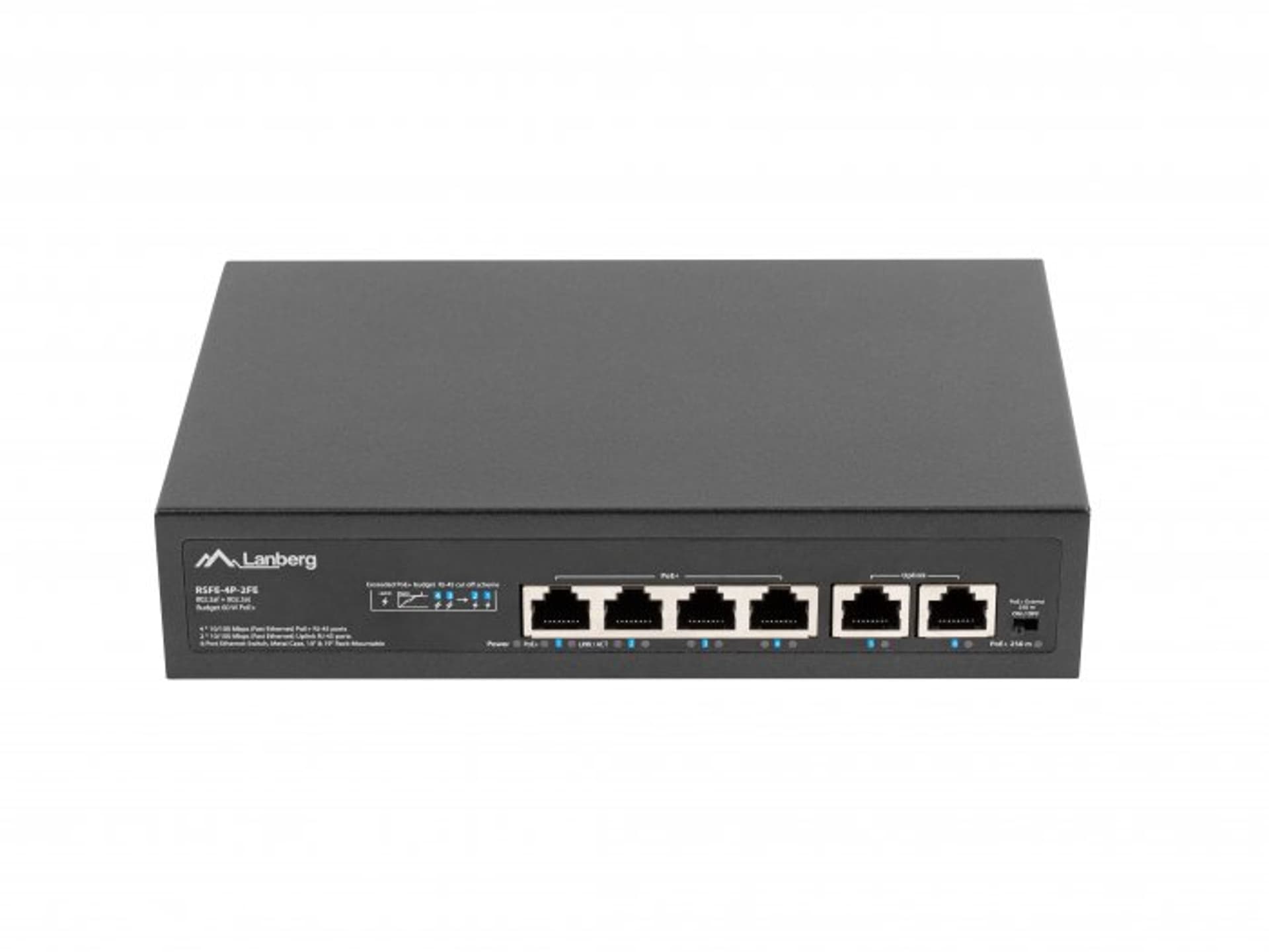 

SWITCH LANBERG 4X 100MB POE+/2X 100MB NIEZARZĄDZALNY RACK 10"/19" FAST ETHERNET 60W