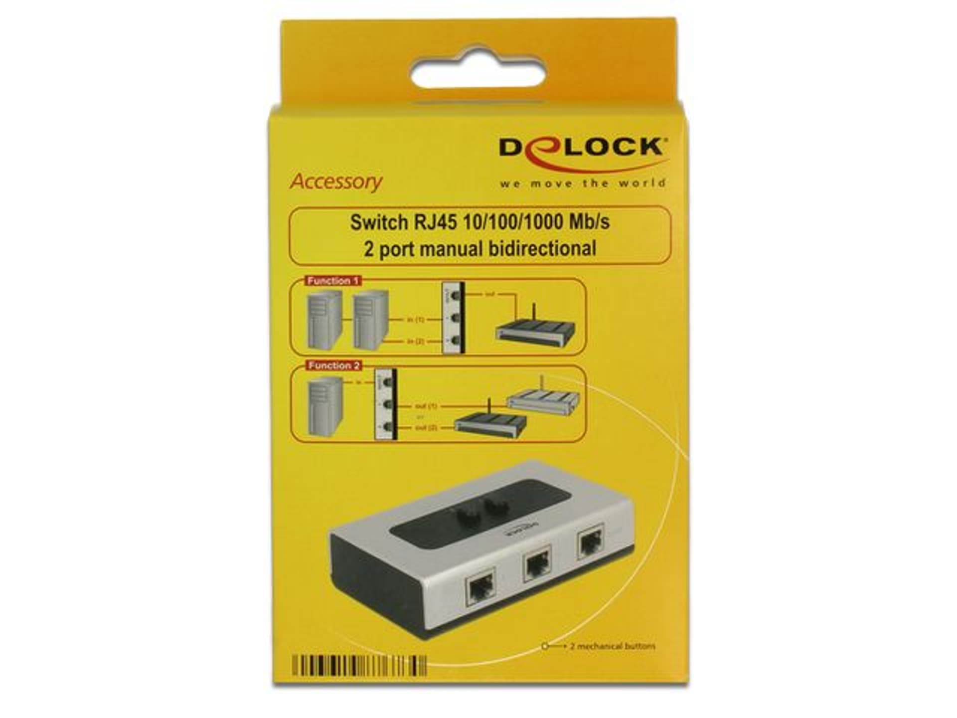 

SWITCH DELOCK 2X 1GB BASE-T RJ45 NIEZARZĄDZALNY GIGABIT ETHERNET
