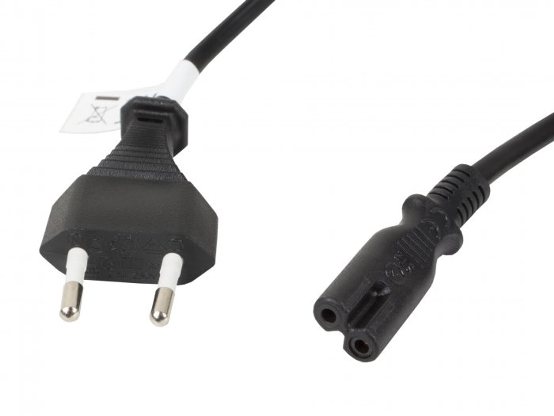 

KABEL ZASILAJĄCY EURO (RADIOWY) CEE 7/16->IEC 320 C7 1.8M VDE CZARNY, Radiowy) cee 7/16->iec 320 c7 1.8m vde czarn