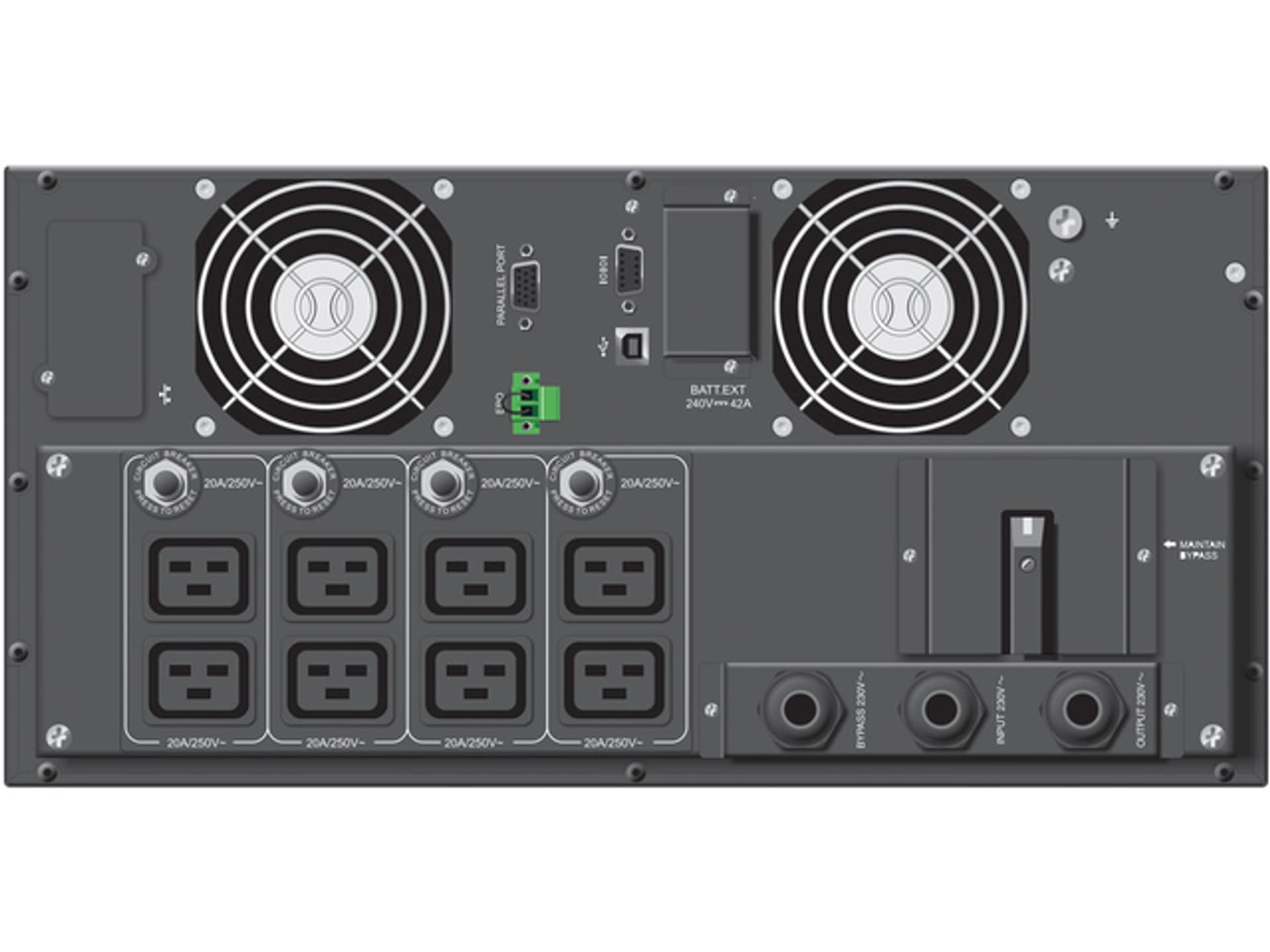 

UPS RACK POWERWALKER VFI 10000 PRT HID ON-LINE 10000VA 8X IEC C19 TERMINAL USB-B RS-232 LCD 5U