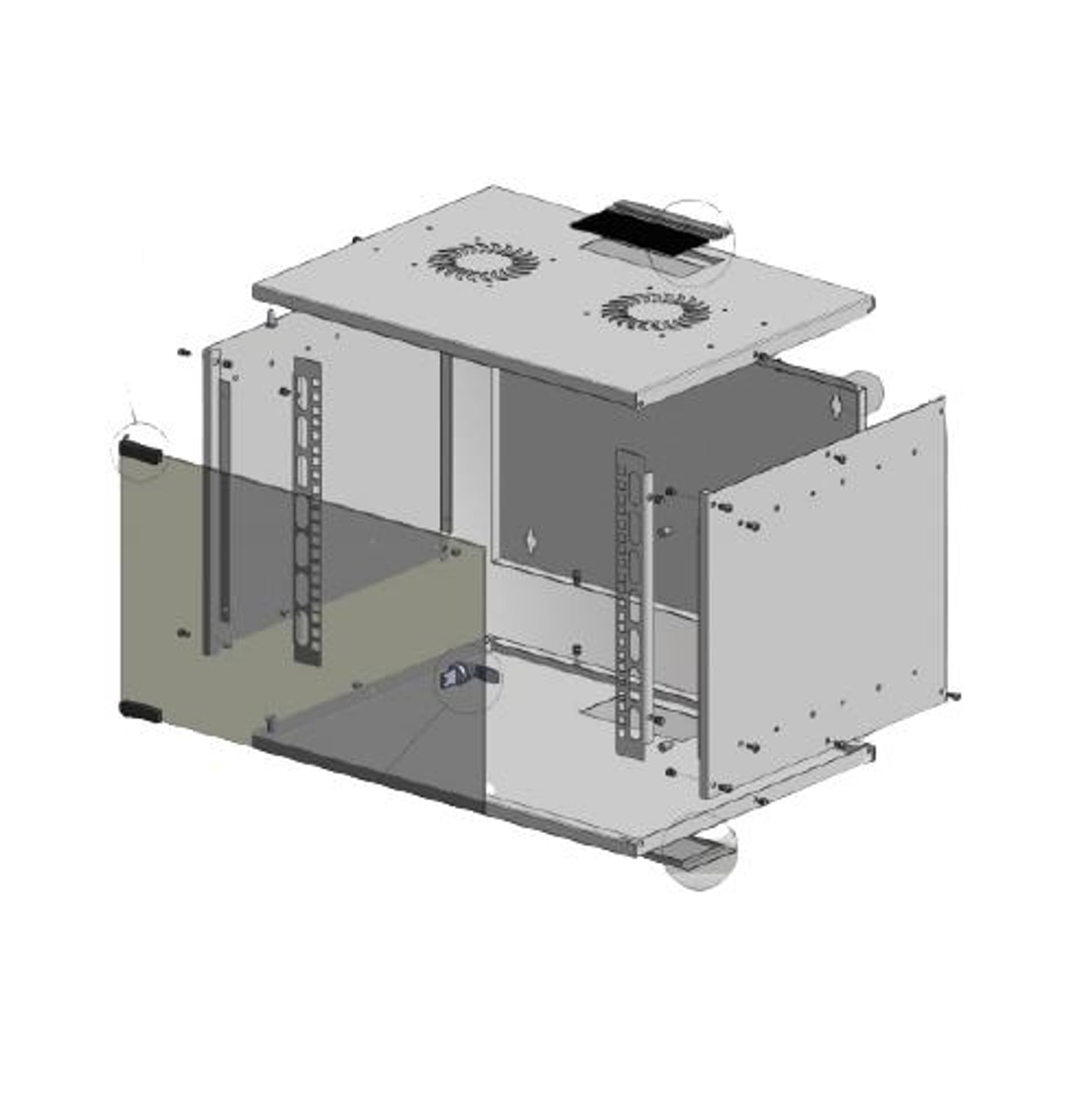 

Szafa rack 19 wisząca 7U 600x400mm czarna szklane drzwi MIRSAN