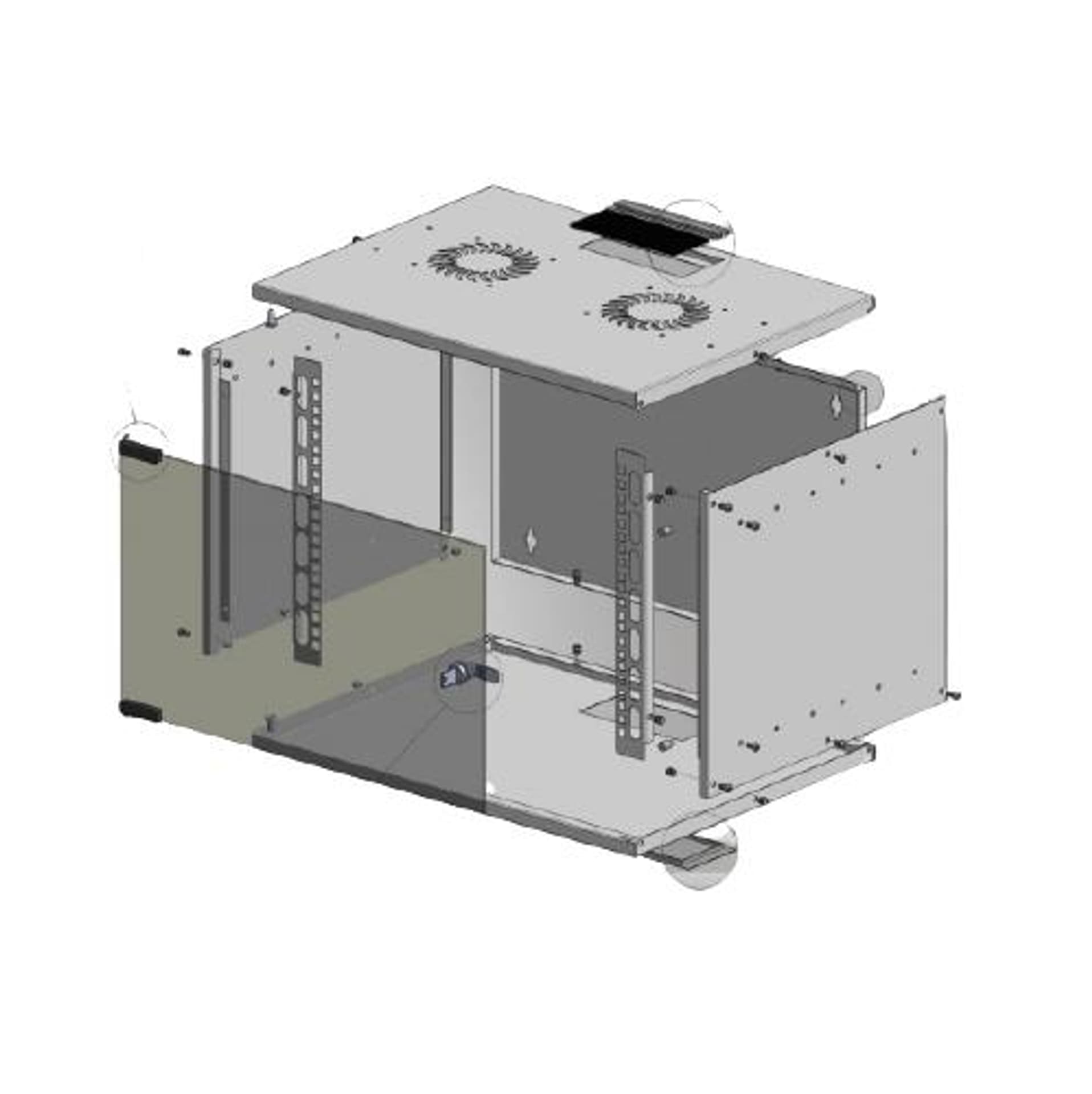 

Szafa rack 19 wisząca 9U 600x600mm czarna szklane drzwi MIRSAN