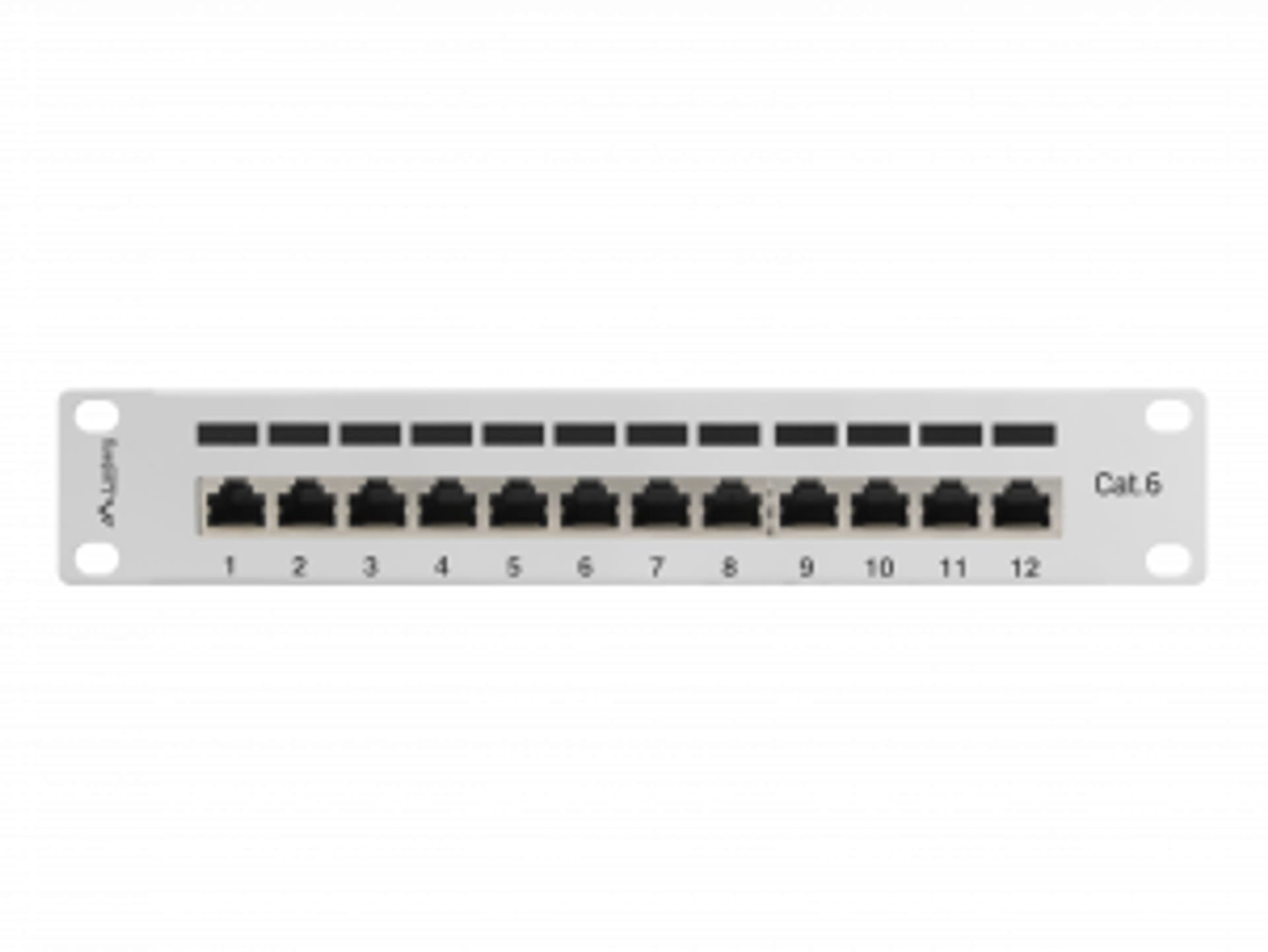 

PATCH PANEL 12 PORT 1U 10" EKRANOWANY KAT.6 SZARY LANBERG