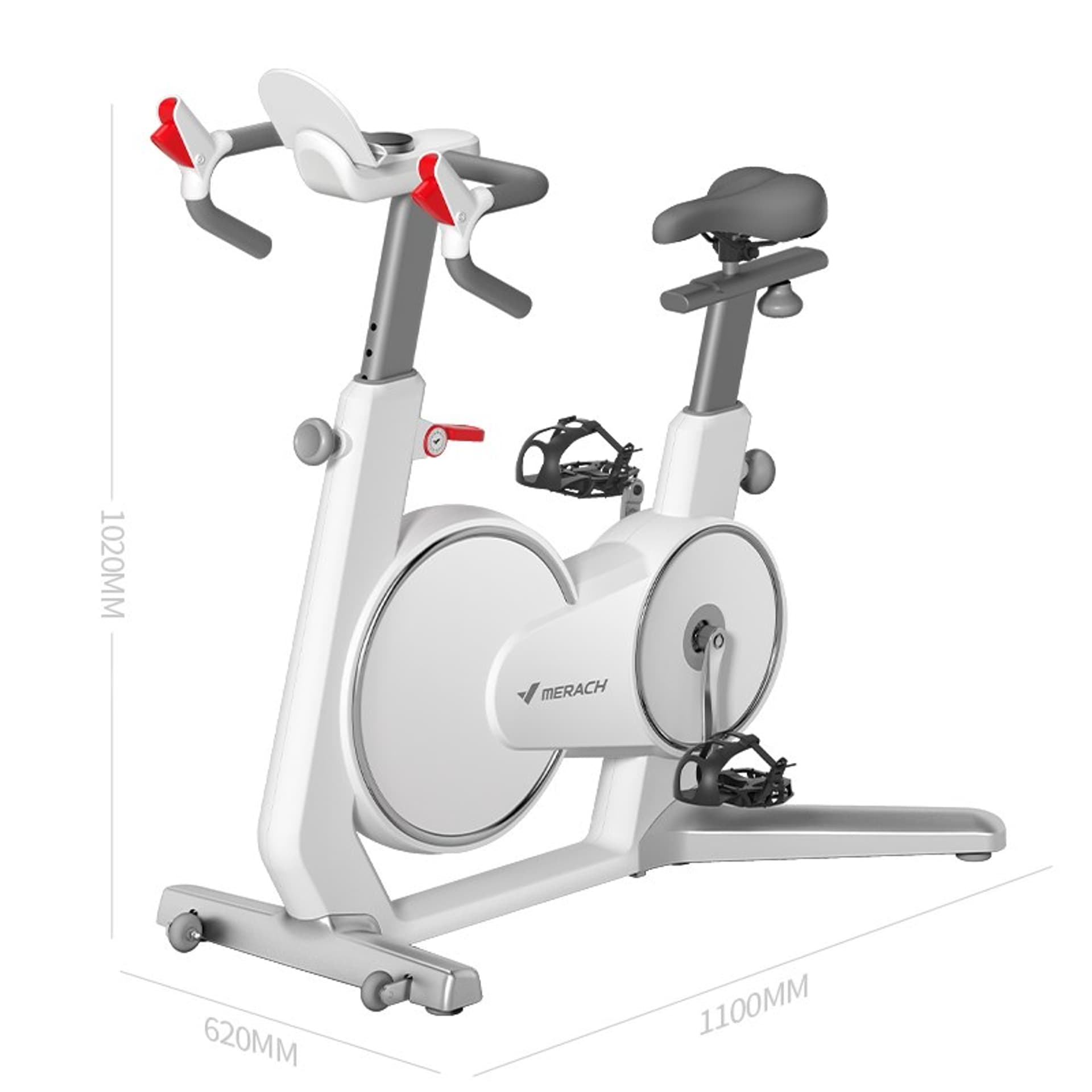 

Rower spinningowy MERACH SWAN, bluetooth&app, 32 poziomy oporu, biały