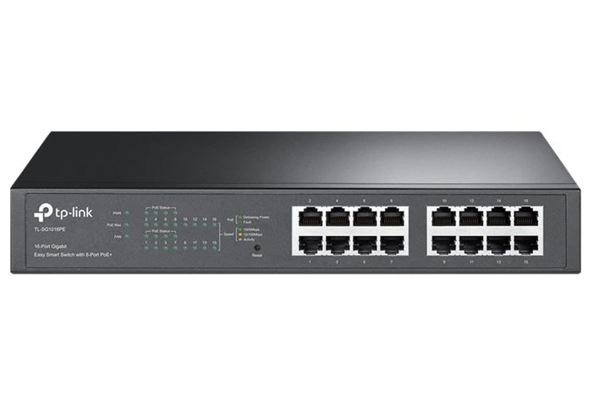 

TP-Link TL-SG1016PE przełącznik Easy Smart, 16 portów gigabitowych, 8 portów PoE+ RACK