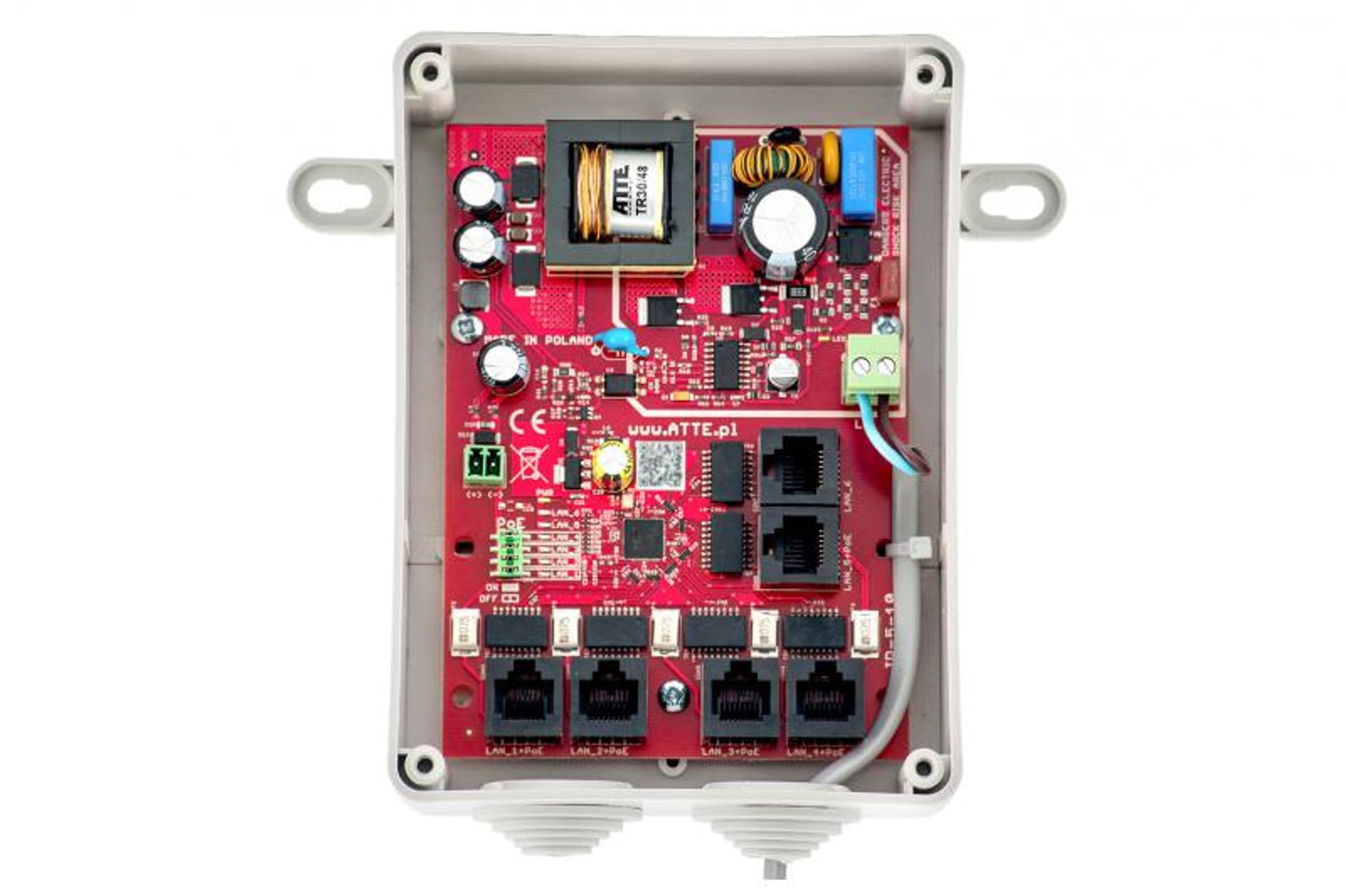 

Switch PoE dla 5 kamer IP w obudowie zewnętrznej ABOX-S4