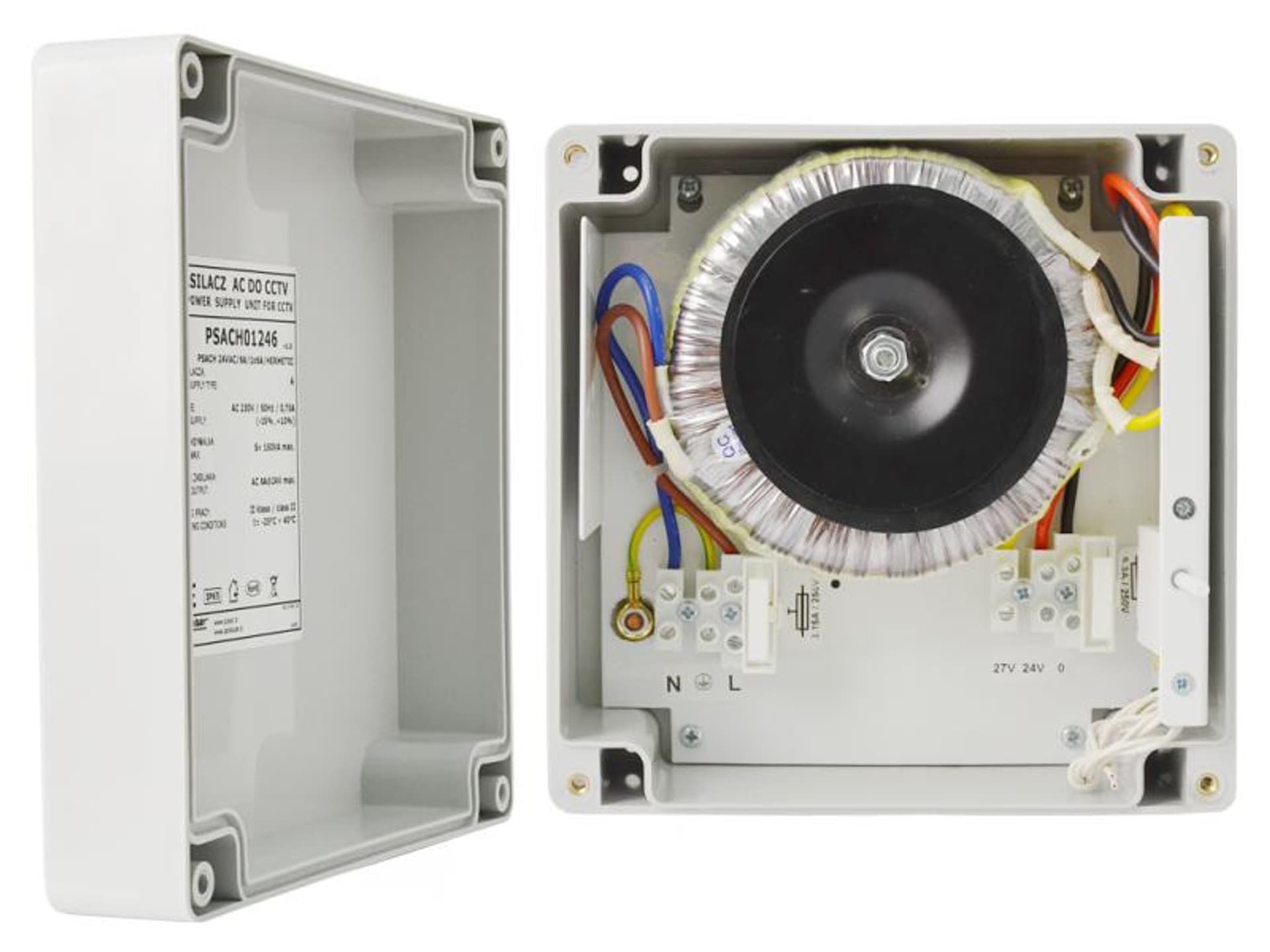 

PSACH 24VAC/4A/1x4A zasilacz AC do 1 kamery obrotowej, obudowa ABS
