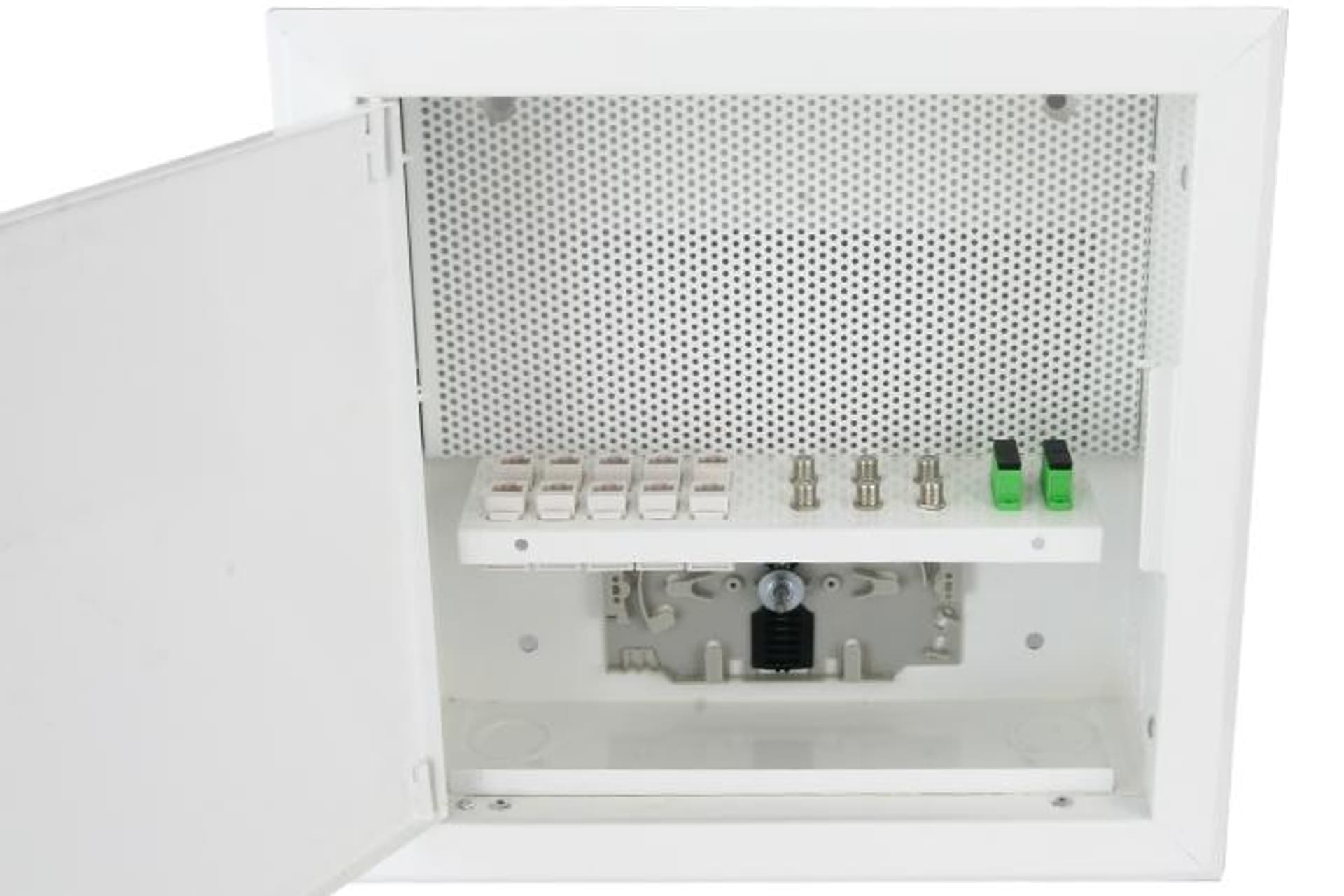 

Telekomunikacyjna szafka mieszkaniowa FTTH 30x30x10 podtynkowa