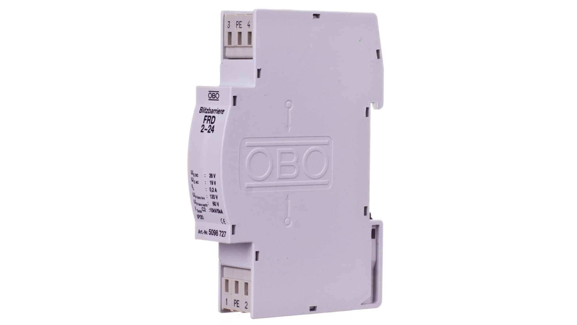 

Ogranicznik przepięć dla systemów dwużyłowych 19VAC/28VDC 2,5kA 5kV FRD 2-24 5098727