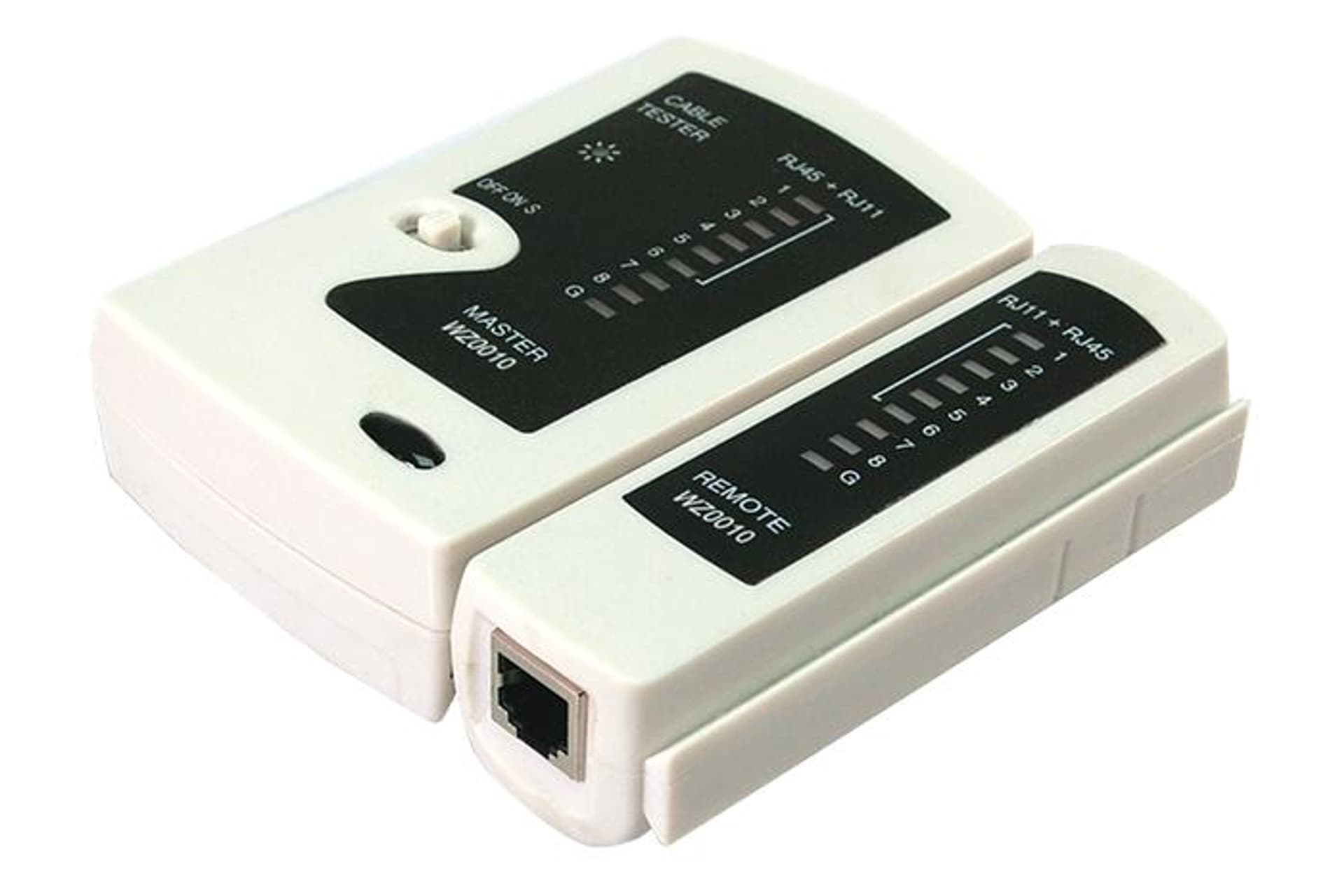 

Tester kabli do złącz RJ11,RJ12,RJ45 z jednostką zdalną