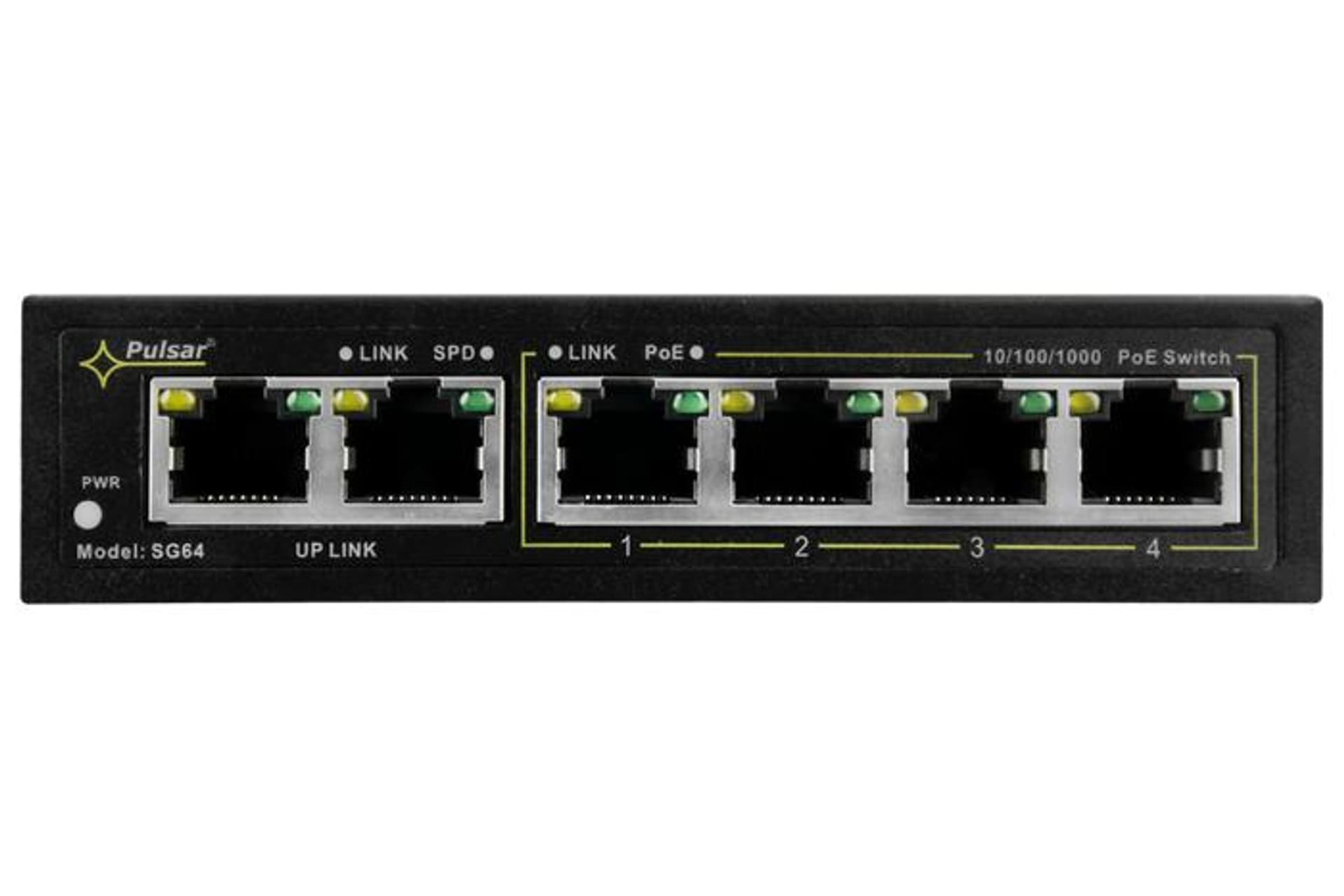 

Pulsar SG64 Switch gigabitowy 6-portowy PoE do 4 kamer IP