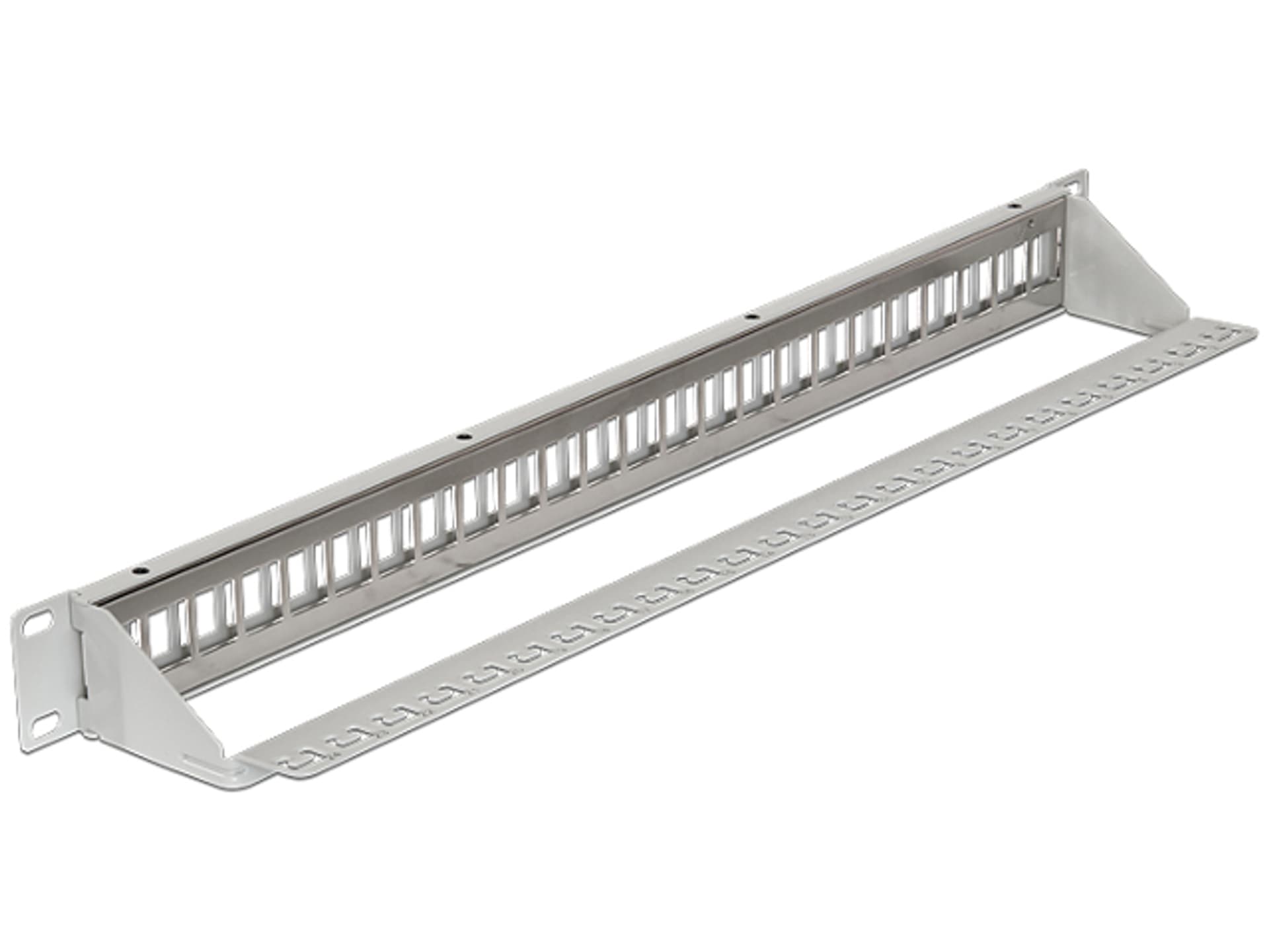 

PATCH PANEL 24 PORT 1U DO MODUŁÓW 19" KEYSTONE SZARY DELOCK