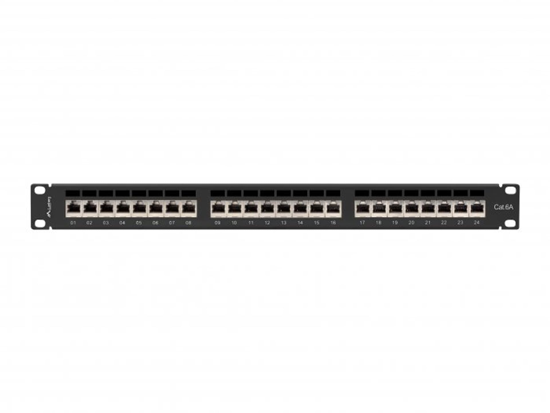

PATCH PANEL 24 PORT 1U 19” KAT.6A EKRANOWANY CZARNY LANBERG