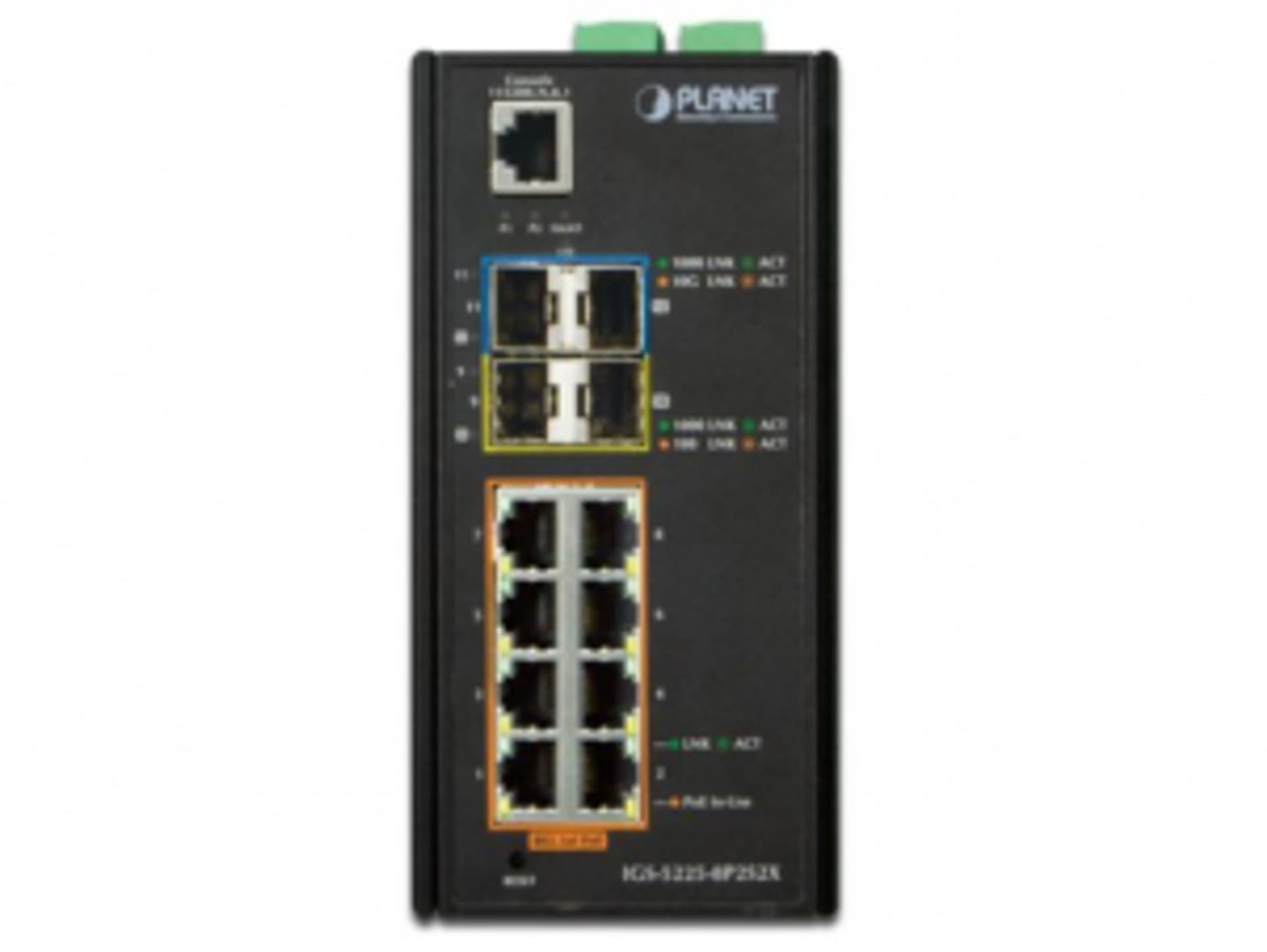 

SWITCH PLANET IGS-5225-8P2S2X 8X 1GB BASE-T POE/2X 1GB SFP/2X 10G SFP ZARZĄDZALNY L3 PRZEMYSŁOWY