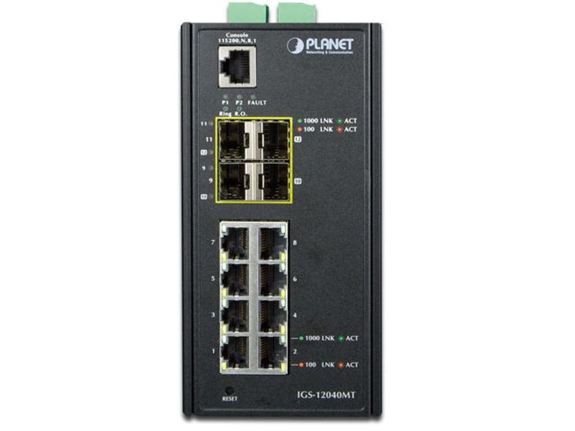 

SWITCH PLANET IGS-12040MT 8X 1GB BASE-T/4X 1GB BASE-X SFP ZARZĄDZALNY L2+ PRZEMYSŁOWY GIGABIT ETHER
