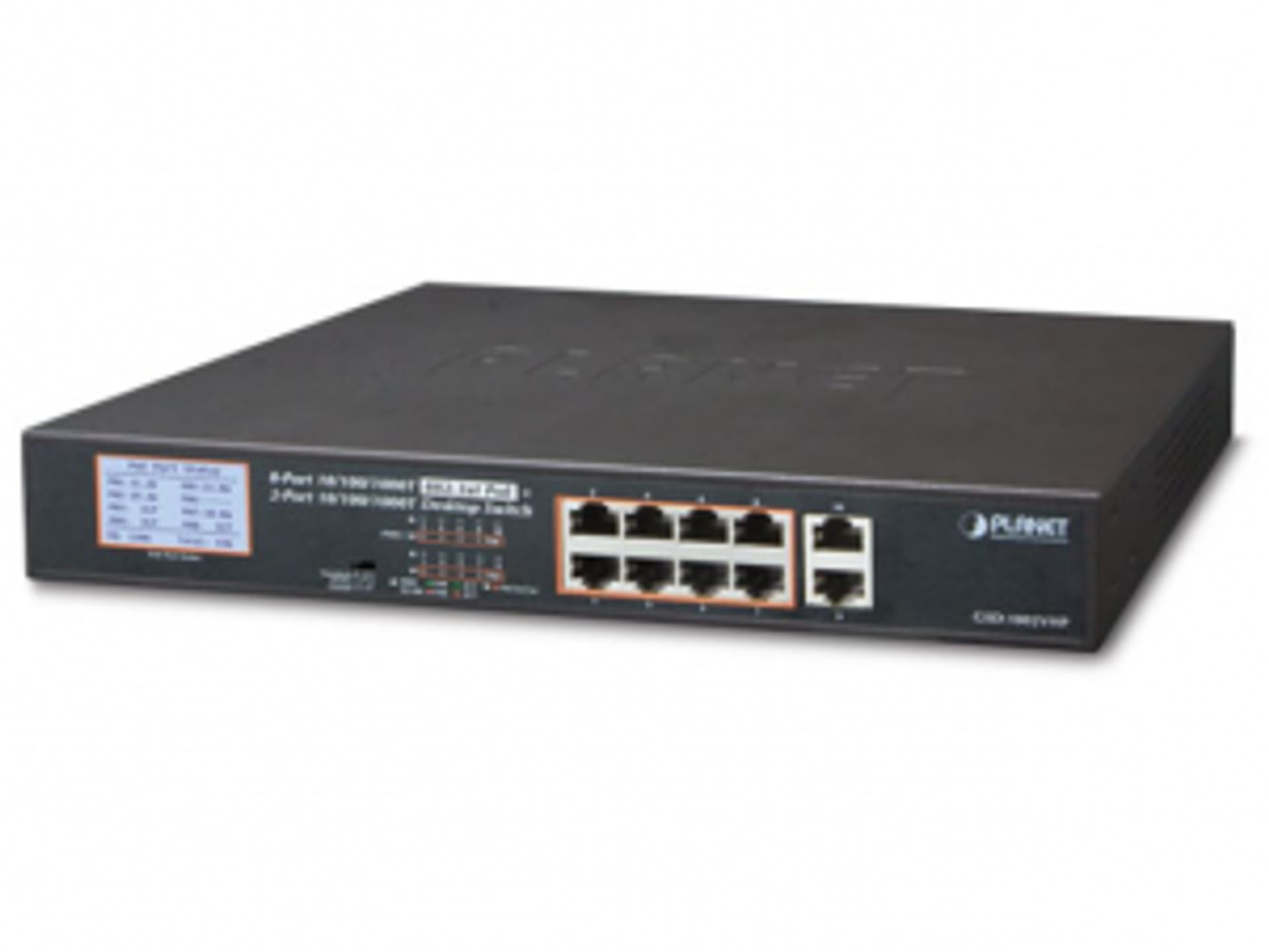

SWITCH PLANET GSD-1002VHP 8X 1GB BASE-T 802.3AT POE/2X 1GB BASE-T NIEZARZĄDZALNY LCD