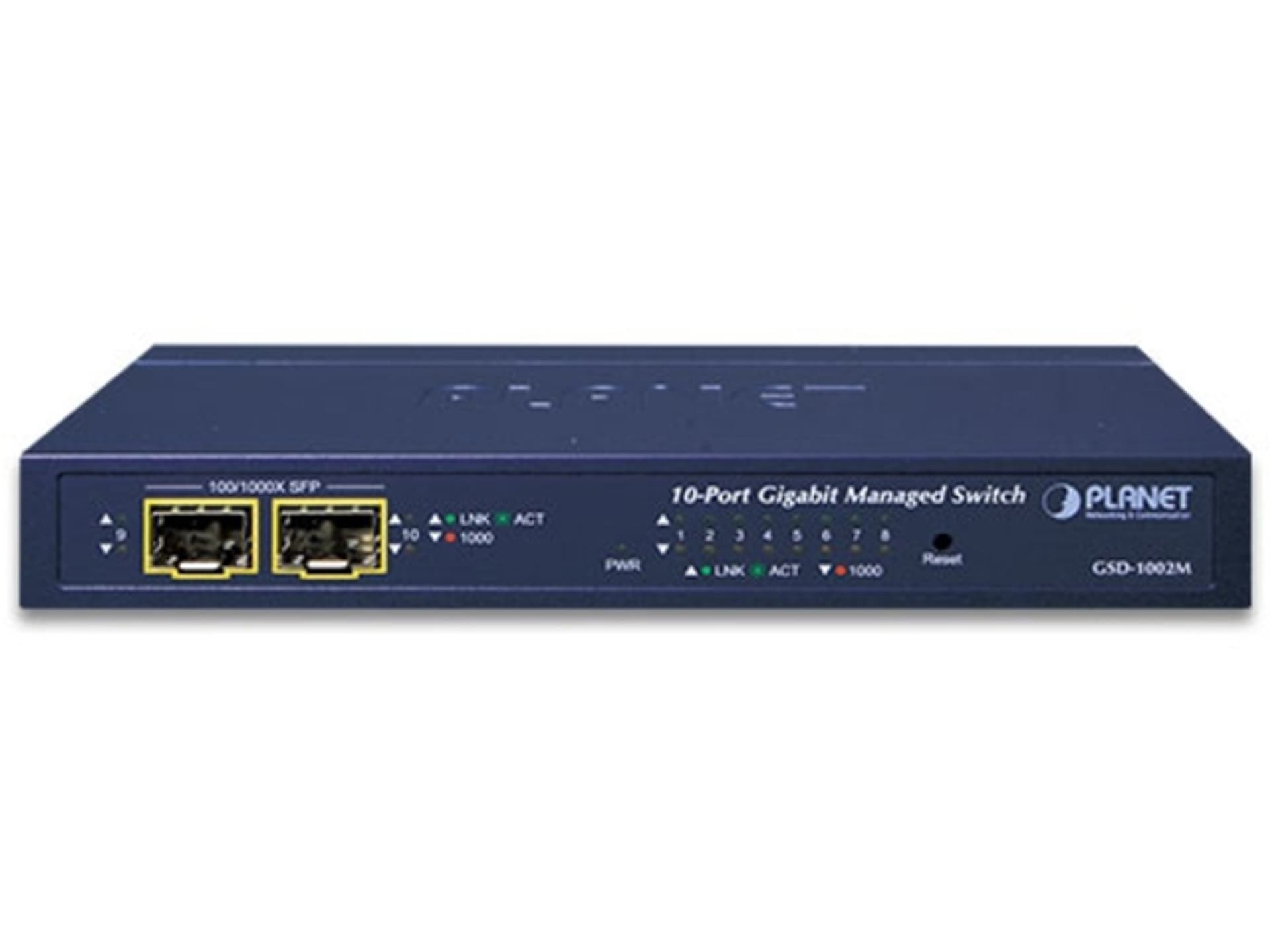 

SWITCH PLANET GSD-1002M-EU 8X 1GB/S/2X BASE-X SFP ZARZĄDZALNY L2/L4 DESKTOP GIGABIT ETHERNET