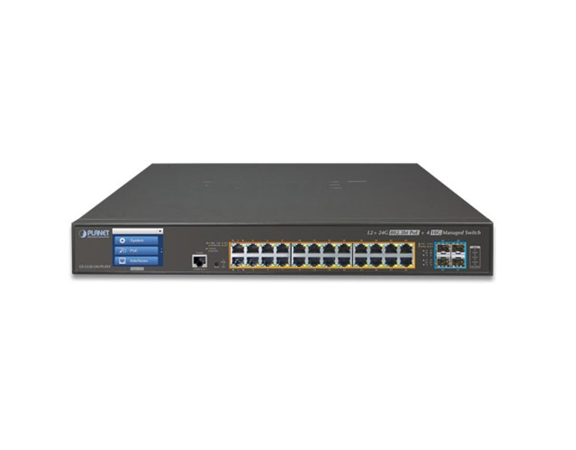 

SWITCH PLANET GS-5220-24UPL4XV 24X 1GB BASE-T ULTRA POE/4X 10G TP/SFP+ ZARZĄDZALNY L2+DOTYKOWY EKRAN