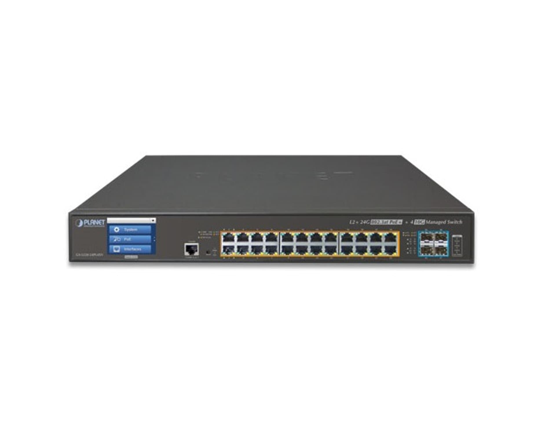 

SWITCH PLANET GS-5220-24PL4XVR 24X 1GB BASE-T POE/4X 10G TP/SFP+ ZARZĄDZALNY L2+ DOTYKOWY EKRAN