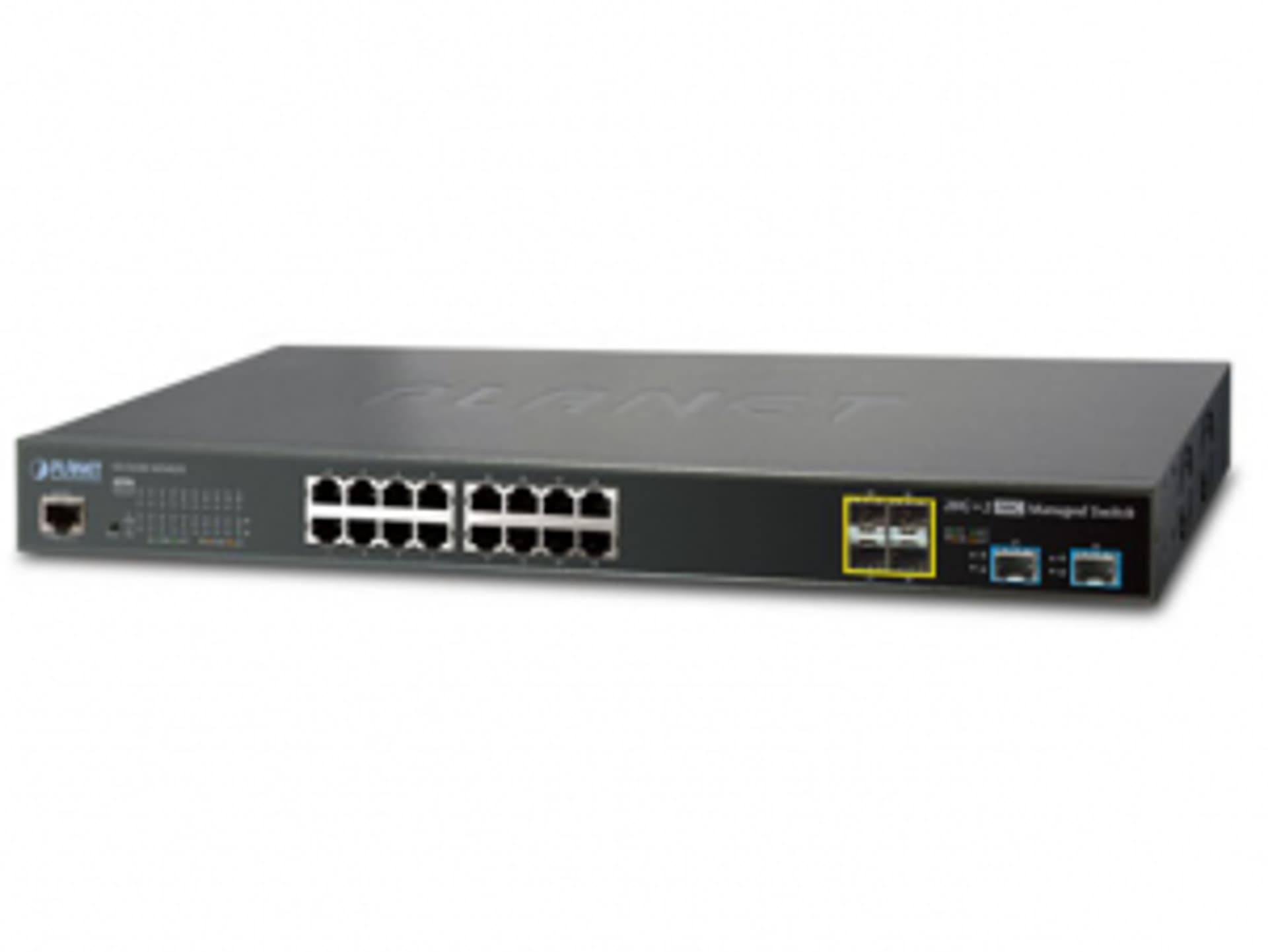 

SWITCH PLANET GS-5220-16T4S2X 16X 1GB BASE-T/4X 1GB SFP/2X SFP ZARZĄDZALNY L2+ PRZEMYSŁOWY 10G