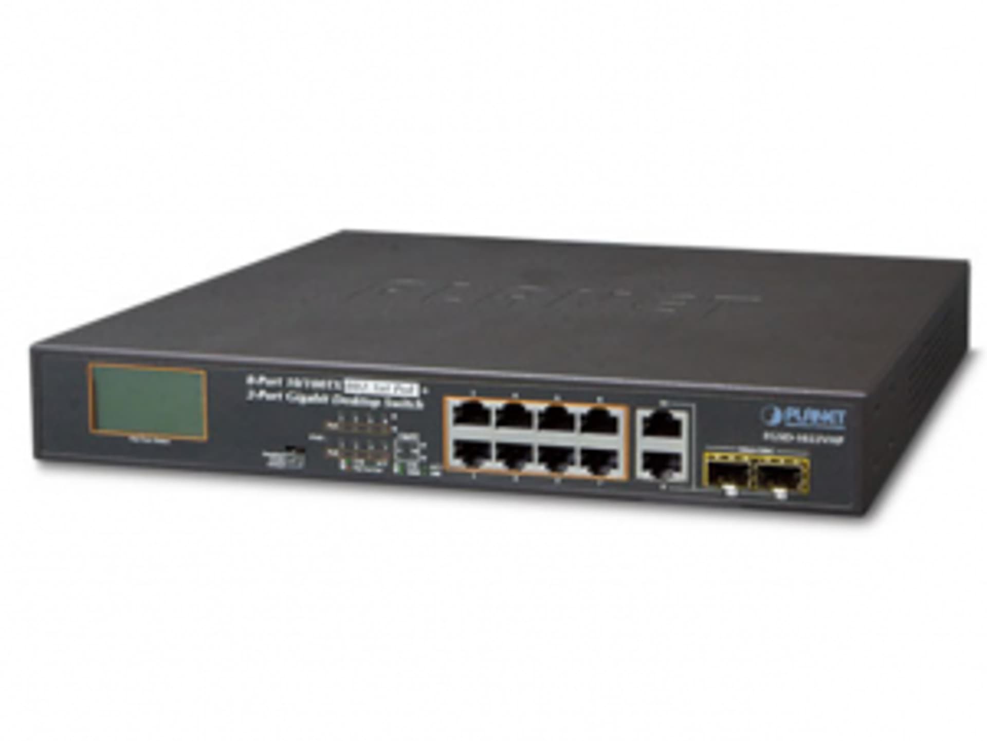 

SWITCH PLANET FGSD-1022VHP 8X 100TX 802.3AT POE+/2X GIGABIT TP/SFP NIEZARZĄDZALNY FAST ETHERNET LCD
