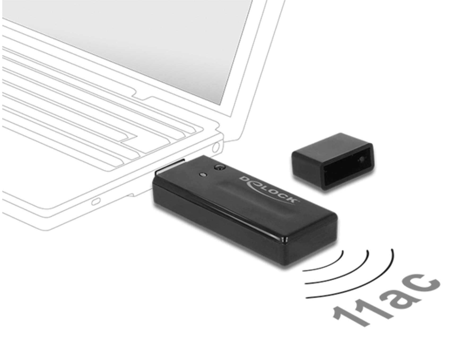 

BEZPRZEWODOWA KARTA SIECIOWA USB DELOCK AC1200 DUAL BAND 1 WEWNĘTRZNA ANTENA