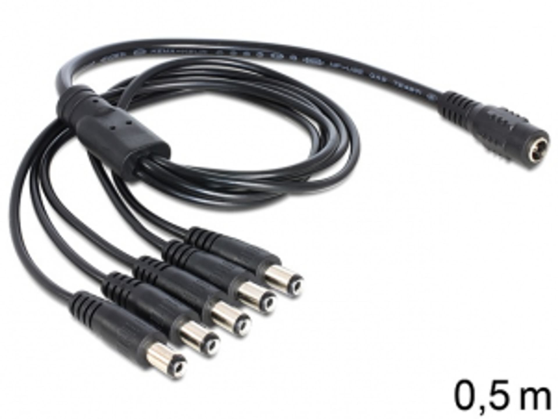 

KABEL ZASILAJĄCY DC 5.5X2.1MM(F)->5X DC(M) 0.5M CZARNY DELOCK, M) 0.5m czarny deloc