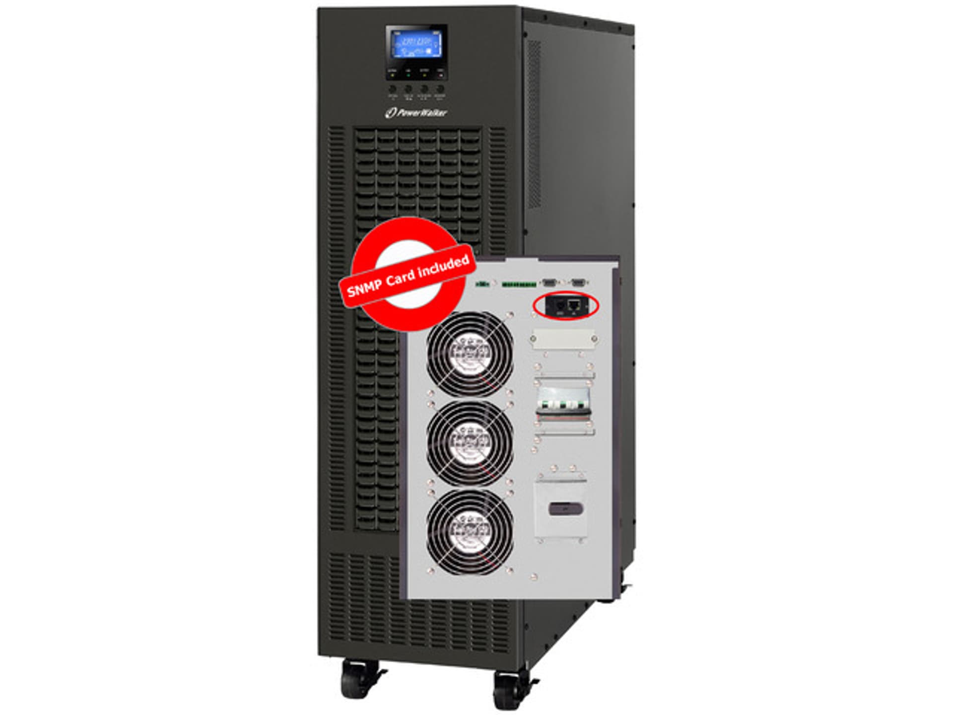 

UPS POWERWALKER VFI 30K CPG PF1 3/3 BI ON-LINE 30KVA TERMINAL USB-B RS-232 3/3 FAZY LCD SNMP TOWER