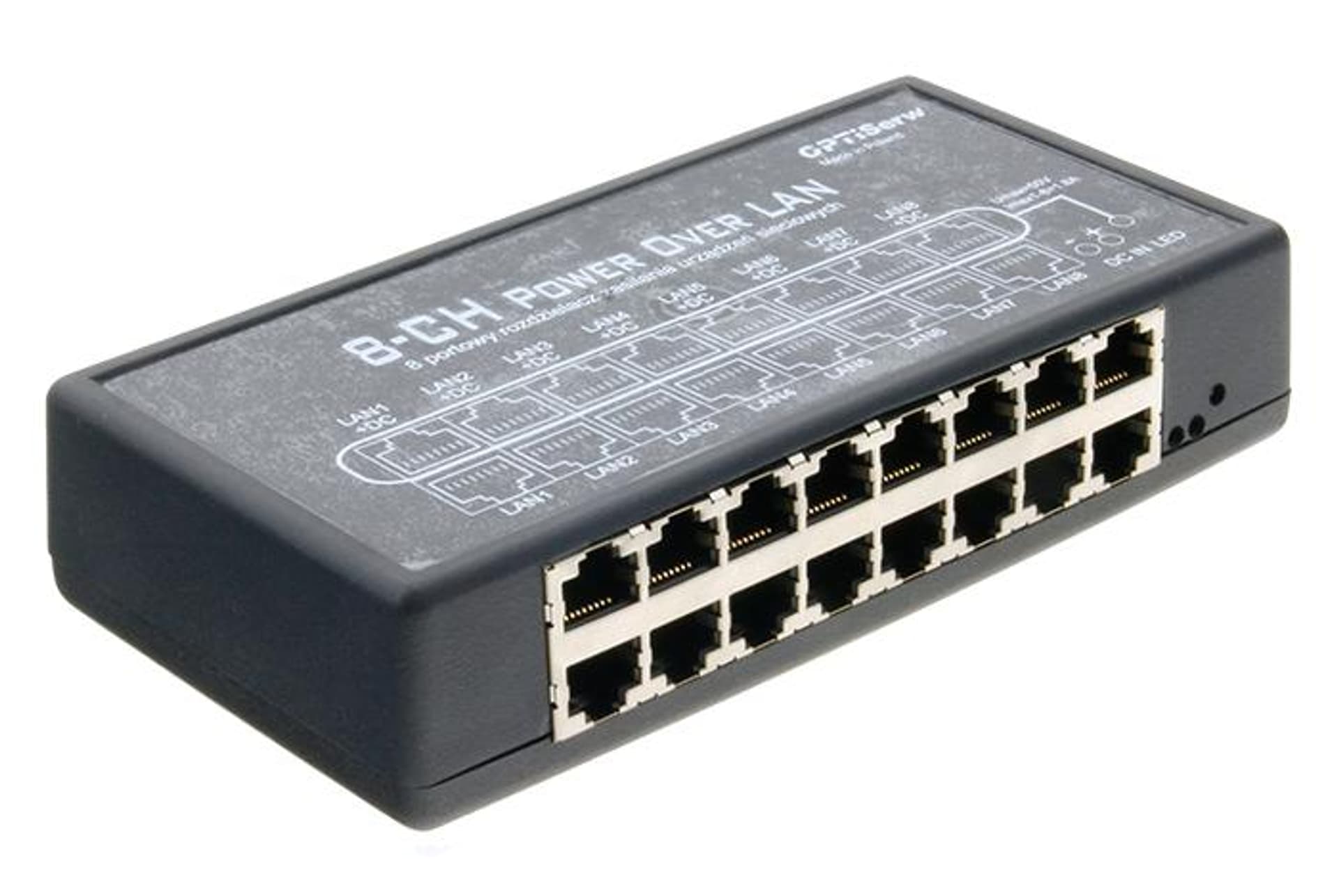 

Adapter POE 8 portów RJ45 z zabezpieczeniem