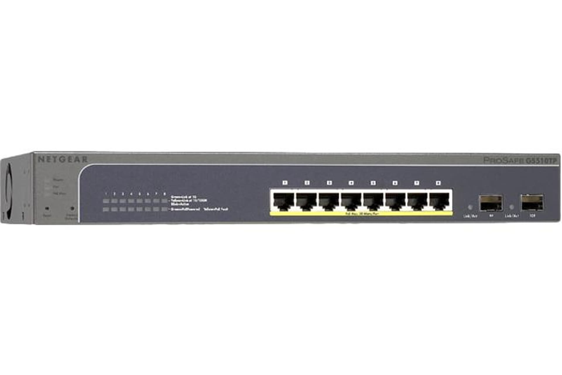 

NETGEAR Smart ProSafe™ 8 x Gigabit, 2 x Gigabit SFP + PoE