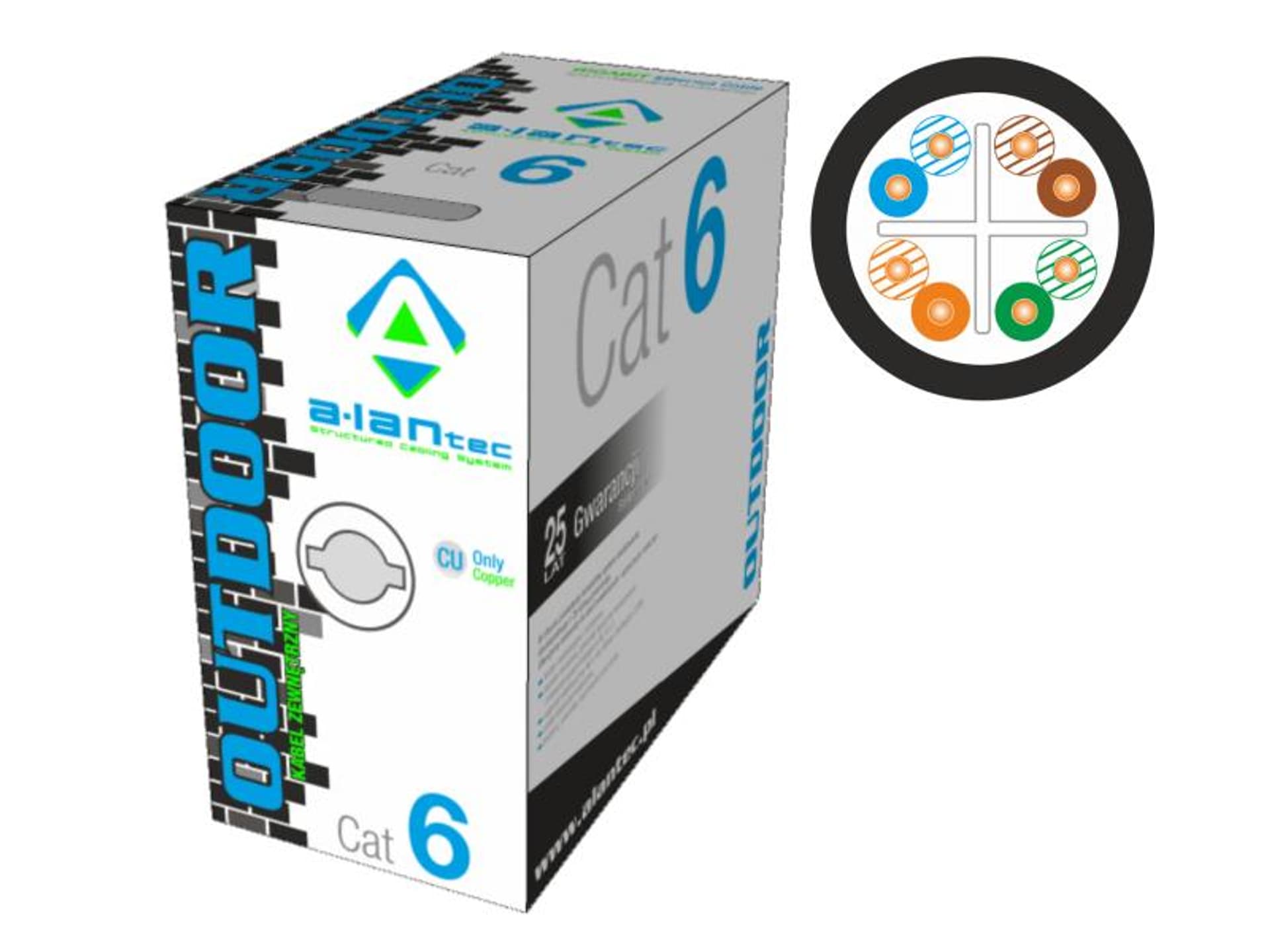 

UTP zewnętrzny żelowany kat.6 4x2x23AWG 305m ALANTEC