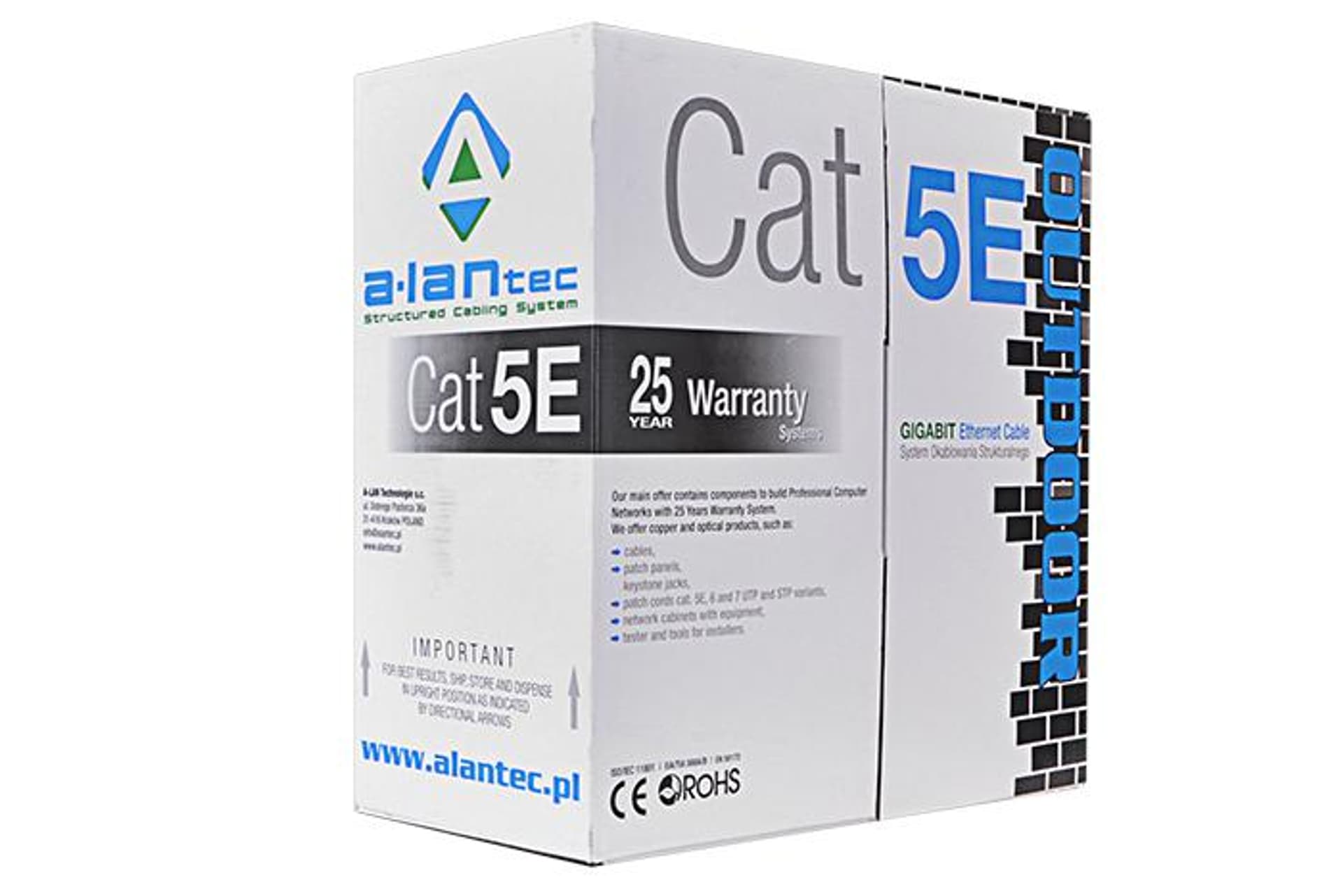 

Kabel FTP ZEWNĘTRZNY SUCHY kat.5e 4x2x24AWG 305m ALANTEC