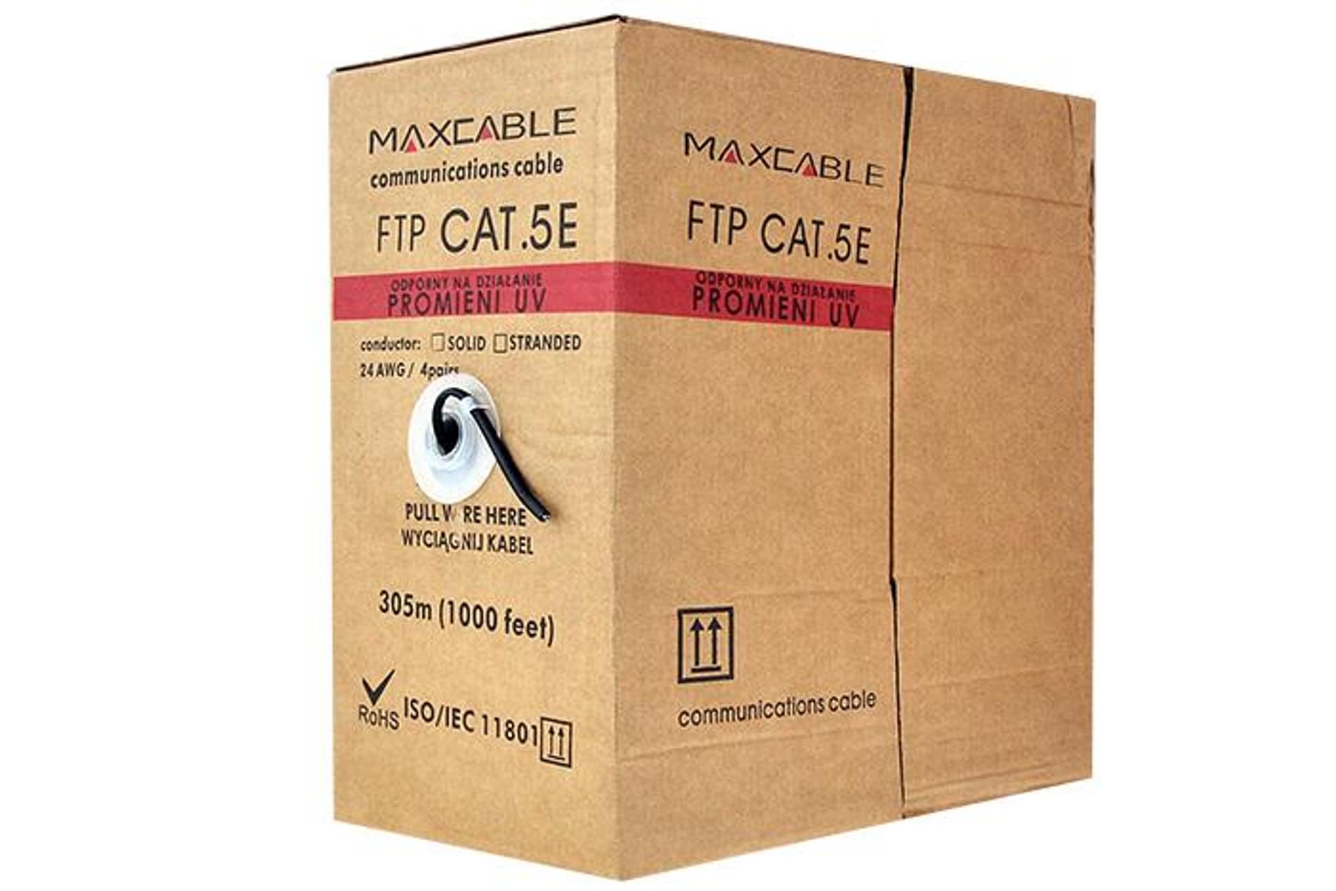 

Kabel FTP zewnętrzny MAXCABLE cat.5e drut UV