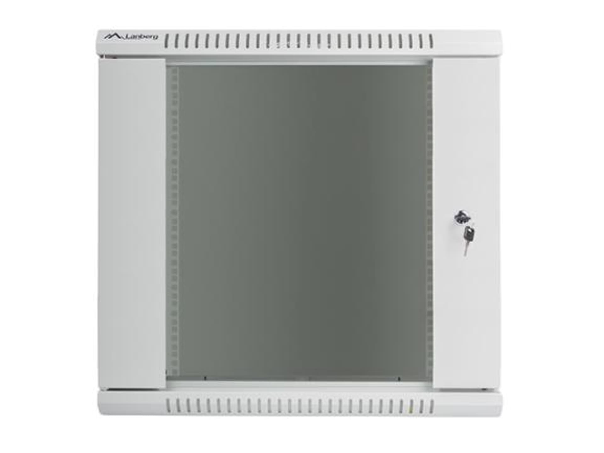 

Szafa wisząca rack 19'' 12U 600x450mm szara (drzwi przednie szklane)