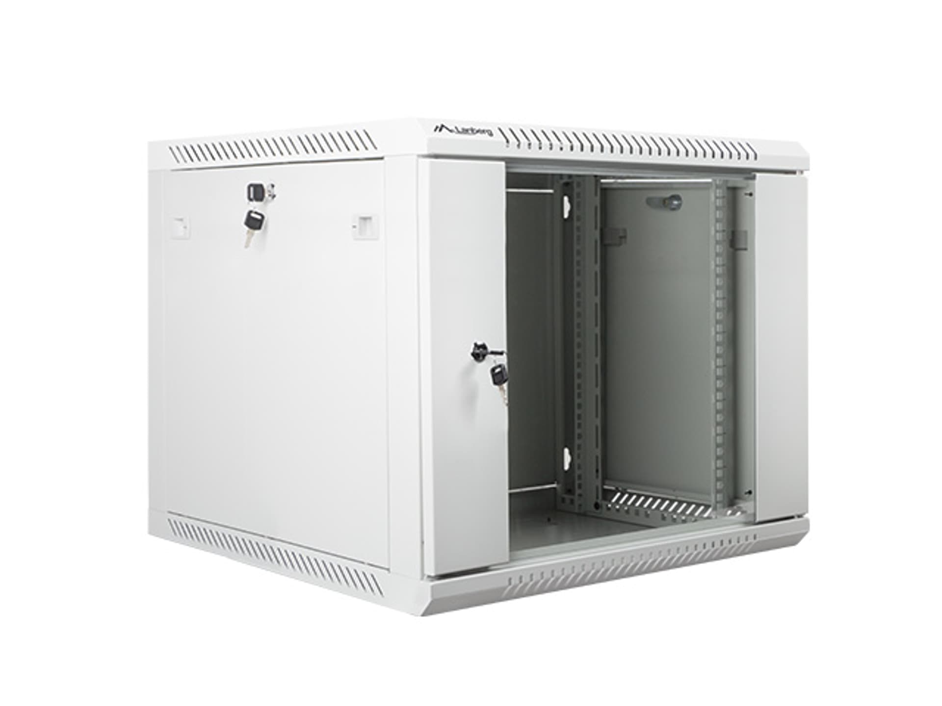 

Szafa wisząca rack 19'' 9U 600x600mm szara (drzwi przednie szklane)
