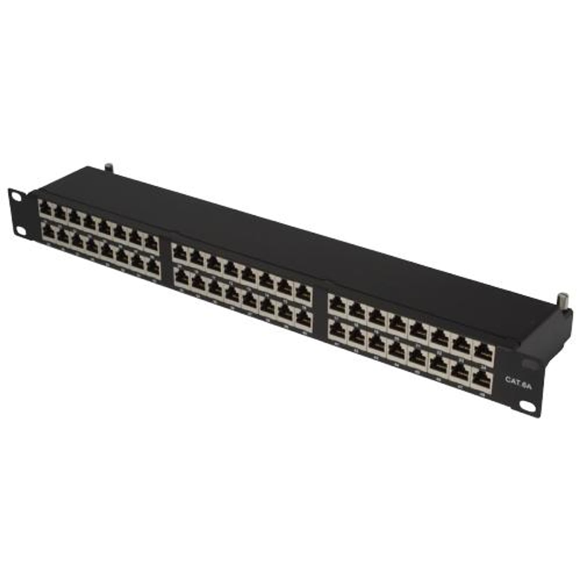 

Patch panel 48 portów STP kat. 6a RJ-45 1U 19 z podstawką