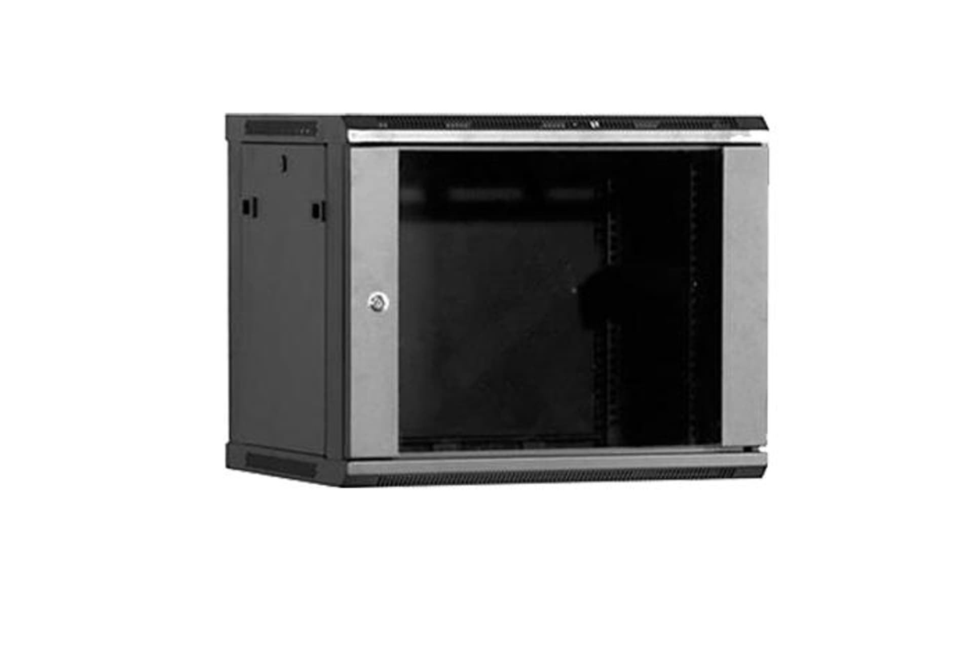 

Szafa wisząca rack 19'' 9U 600x600mm czarna (drzwi przednie szklane)