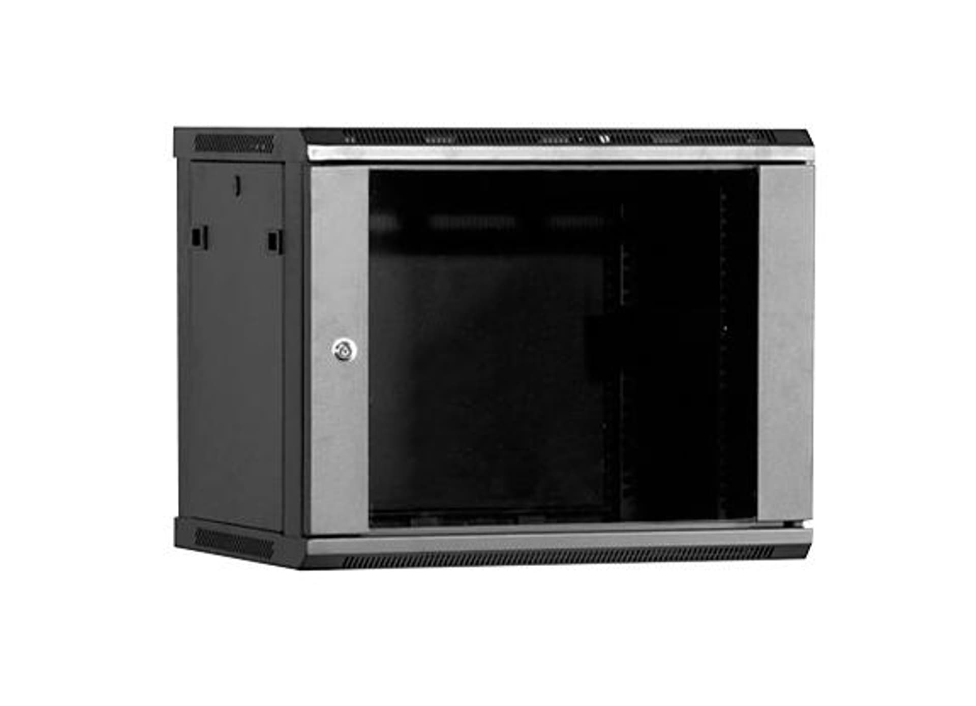 

Szafa wisząca rack 19'' 9U 600x450mm czarna (drzwi przednie szklane)