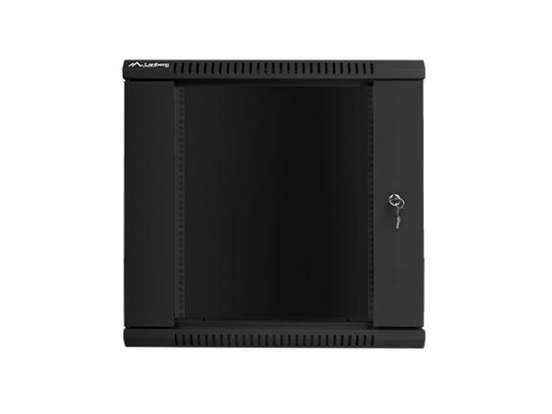 

Szafa instalacyjna wisząca 19'' 12U 600x600mm czarna (drzwi szklane)