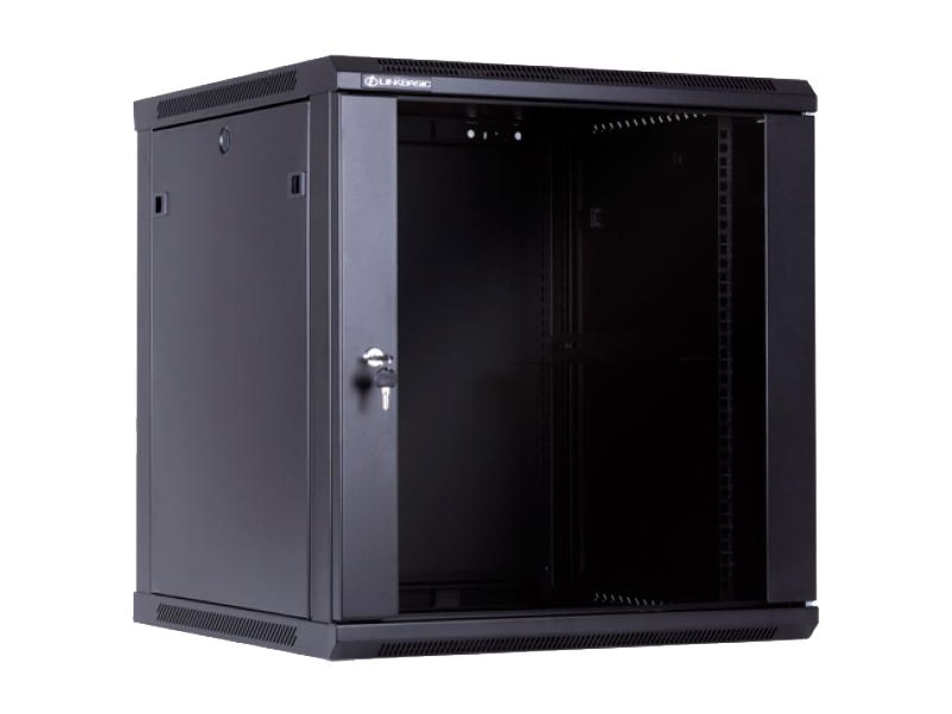 

Szafa wisząca rack 19'' 12U 600x600mm czarna (drzwi przednie szklane)