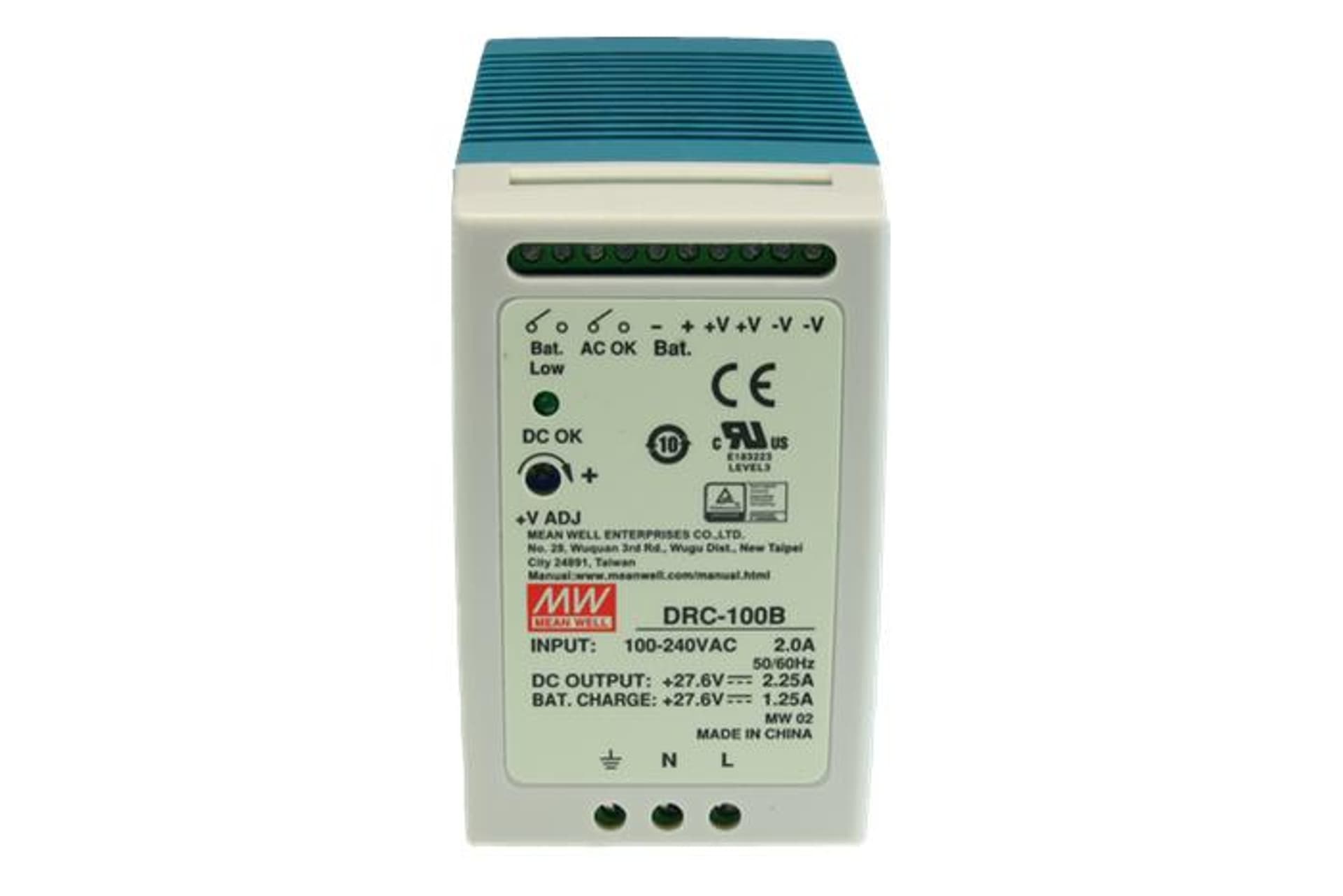 

Mean Well DRC-100B zasilacz buforowy 27.6V/100W/3.5A na szynę DIN