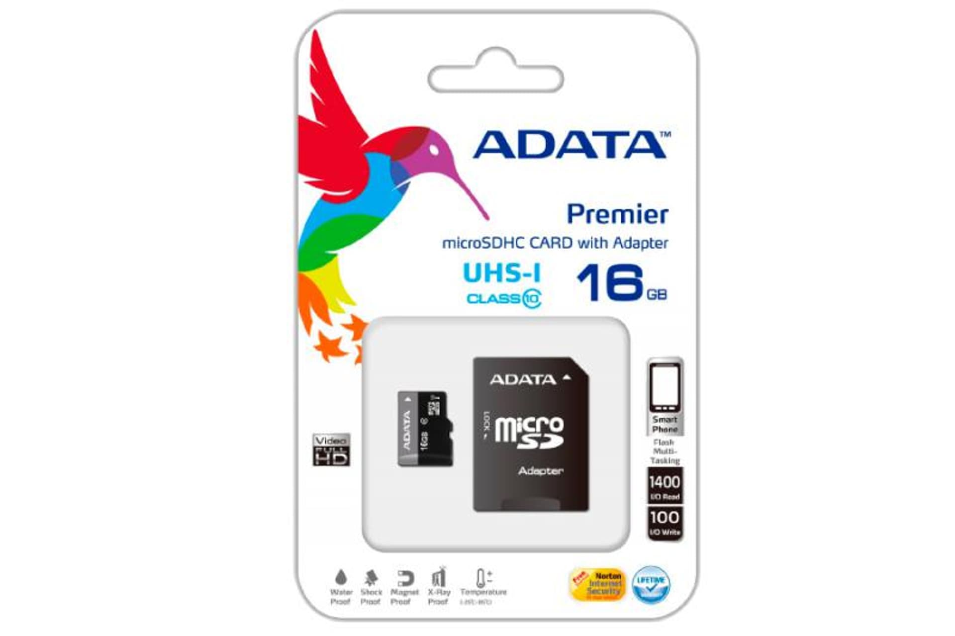 

ADATA karta pamięci micro SDHC 16GB Class 10 + adapter