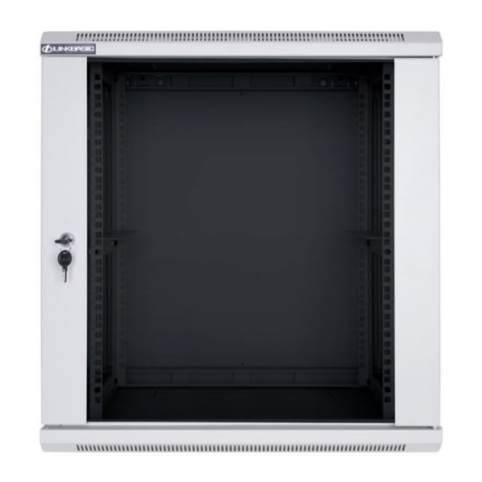 

Szafa wisząca rack 19'' 12U 600x600mm szara (drzwi przednie szklane)